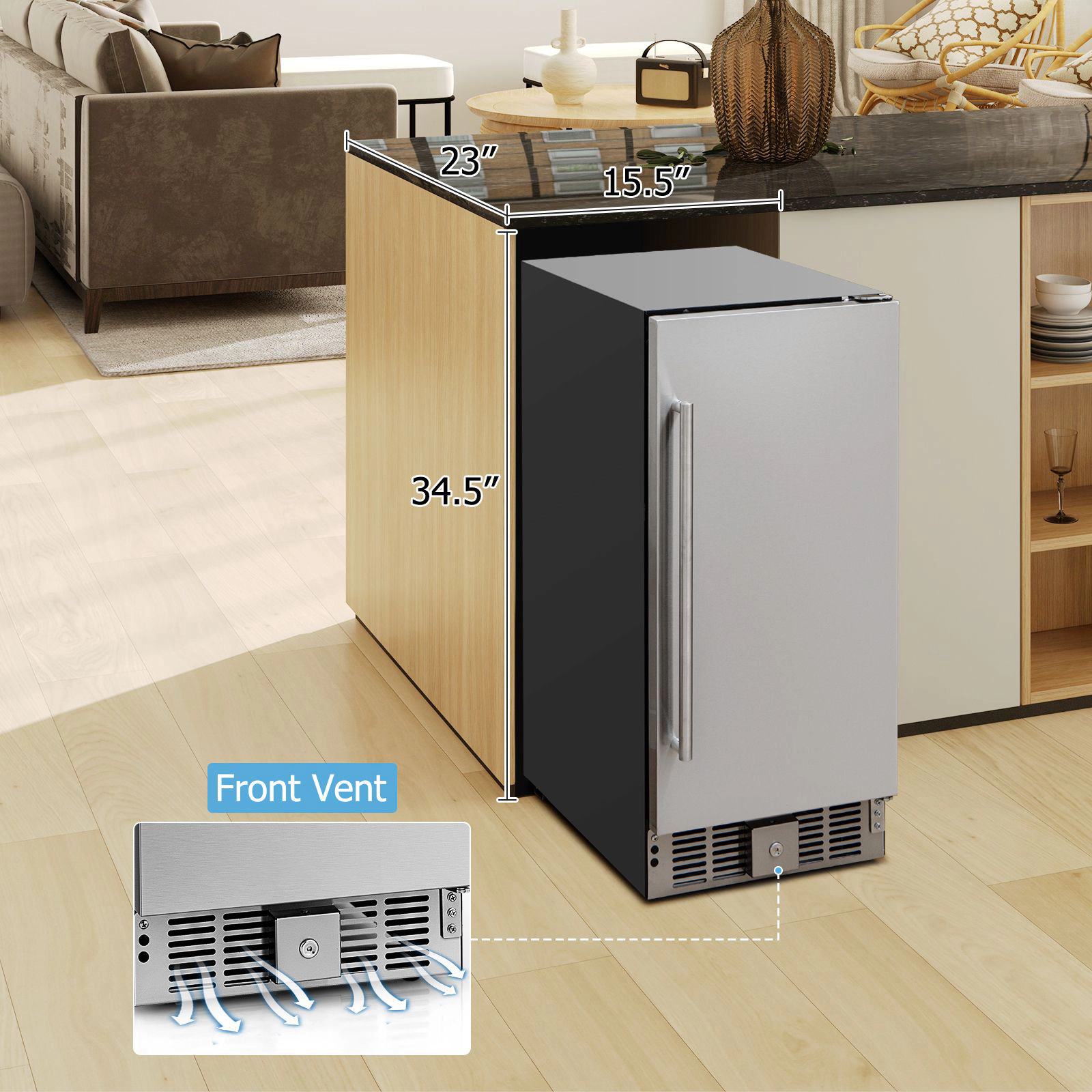 SlickBlue 2.9 Cu Ft Under Counter Refrigerator, Compact Mini Fridge