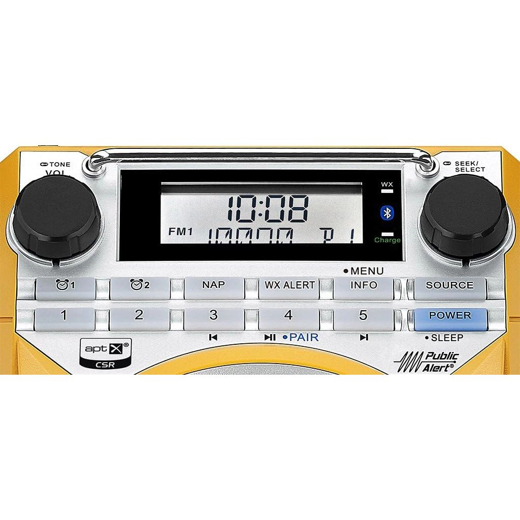 SANGEAN U4 Weather Alert Radio - Bluetooth AM/FM with Aux-in, Rechargeable Ultra-Rugged Digital Tuning Yellow