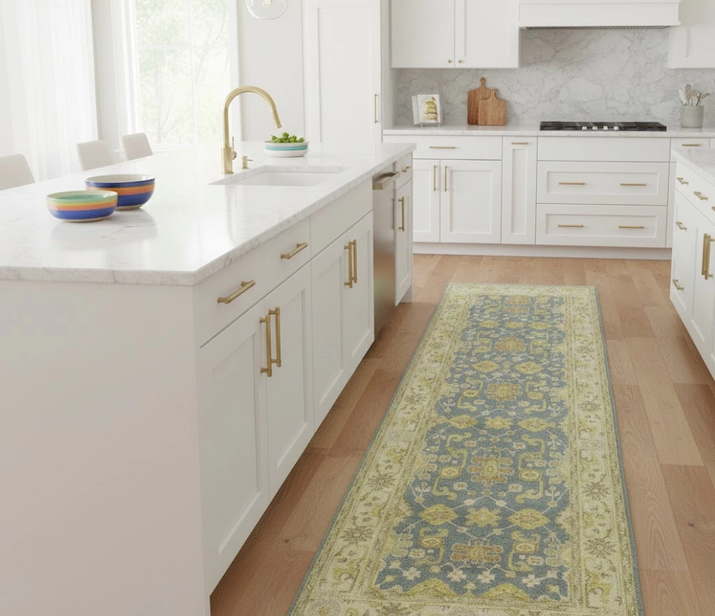 Magic Rugs 4'1 X 11'6 Gray & Beige Hand Knotted Oushak Wool Runner Rug