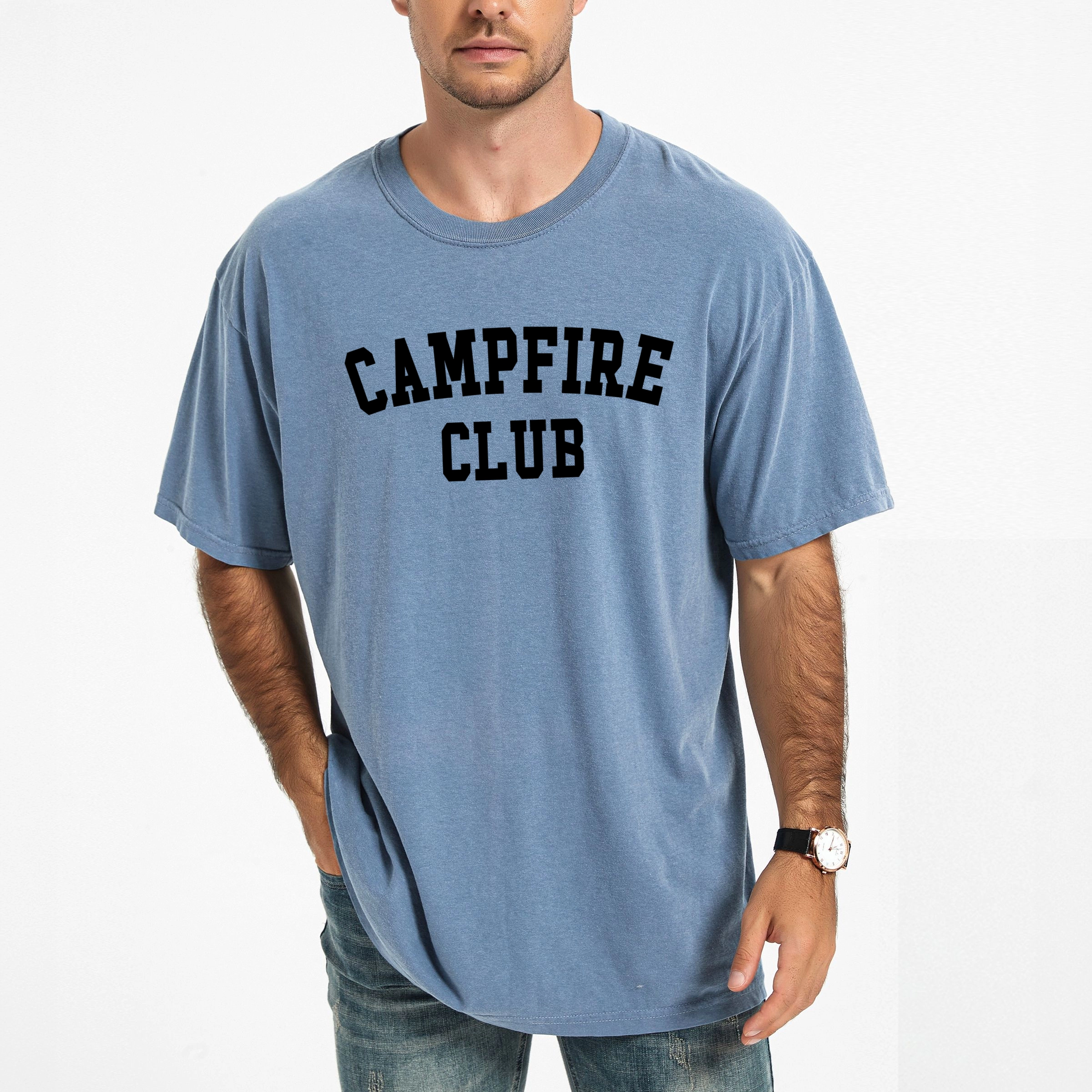 Simply Sage Market - Campfire Club Men's Garment Dyed Graphic T-Shirt