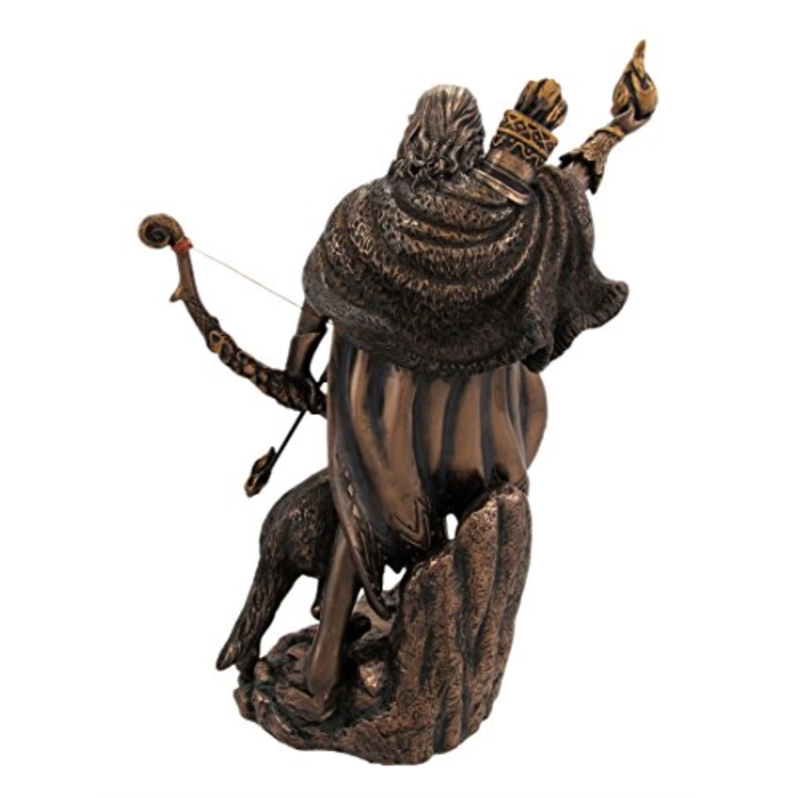 Pacific Giftware Skadi Warrior with Bow and Arrow and Wolf Resin Statue Figurine 9.1 inch