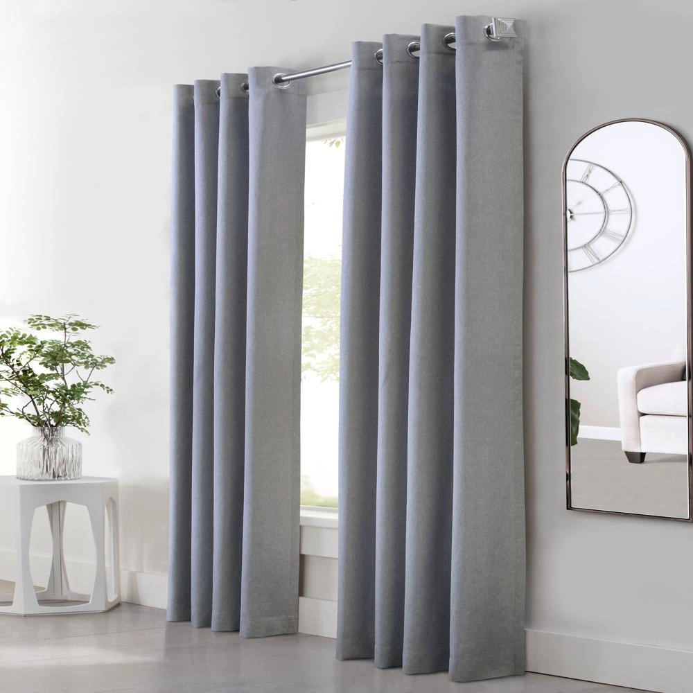 Habitat Margaret Light Filtering Provide Daytime Privacy Woven Textured Pattern Grommet Curtain Panel 52" x 84" Grey