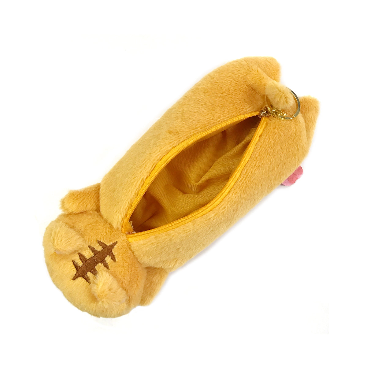 Wrapables Plush Cat Pencil Pouch, Orange
