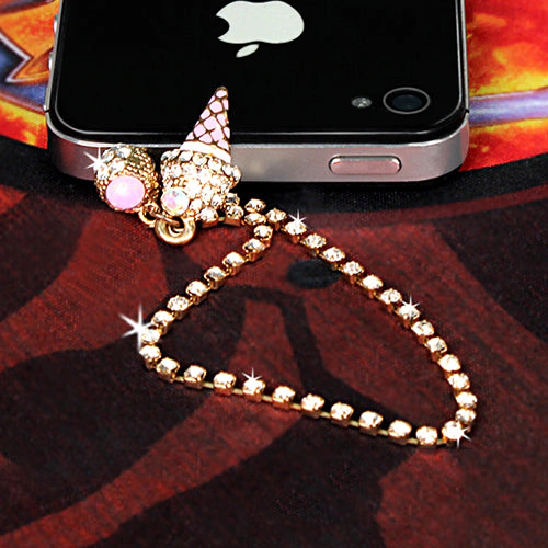 GBruno Crystal Ice Cream Phone Dust Plug Pendant