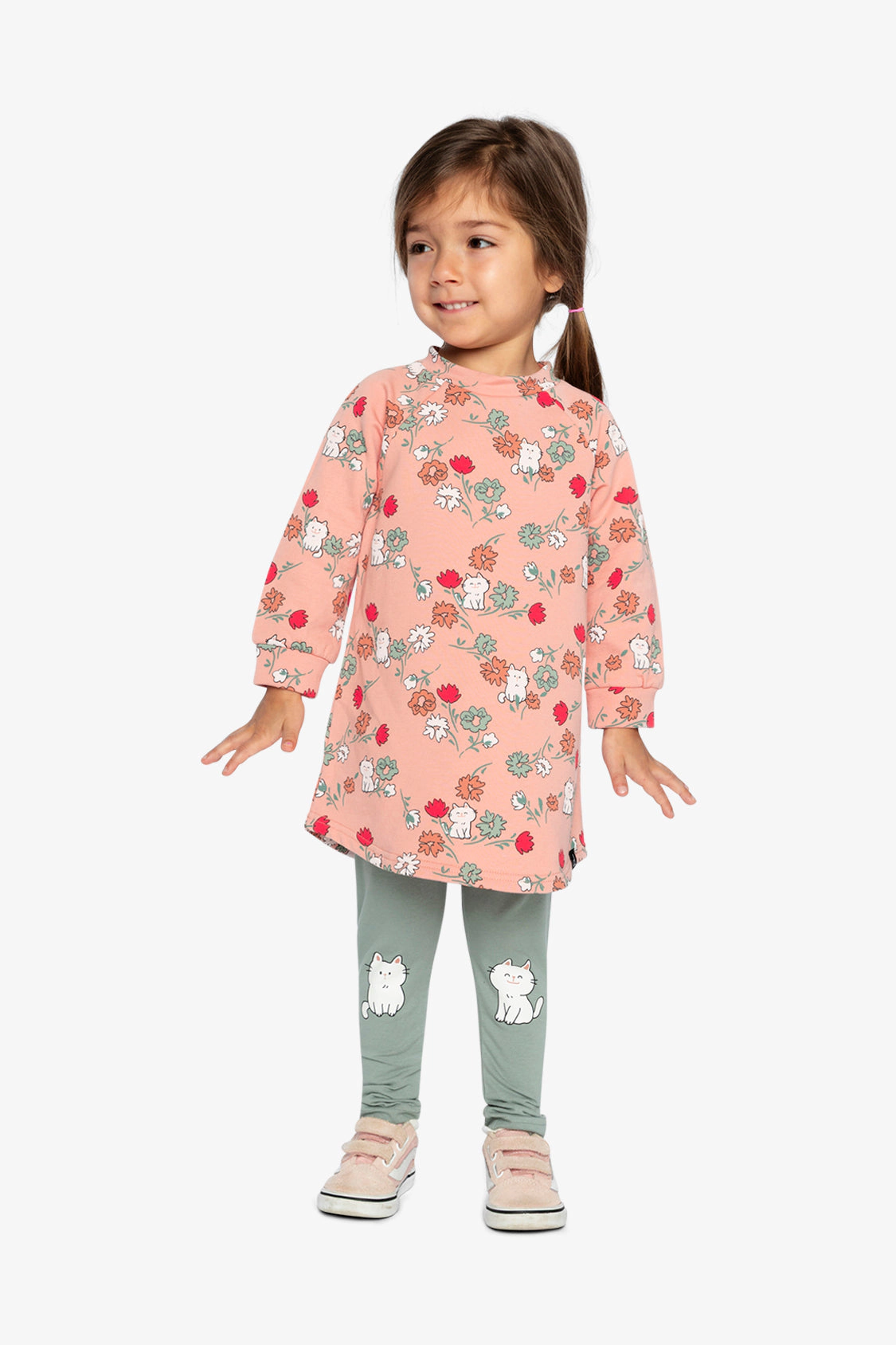 Deux par Girls Cat Knee Detail Organic Cotton Leggings