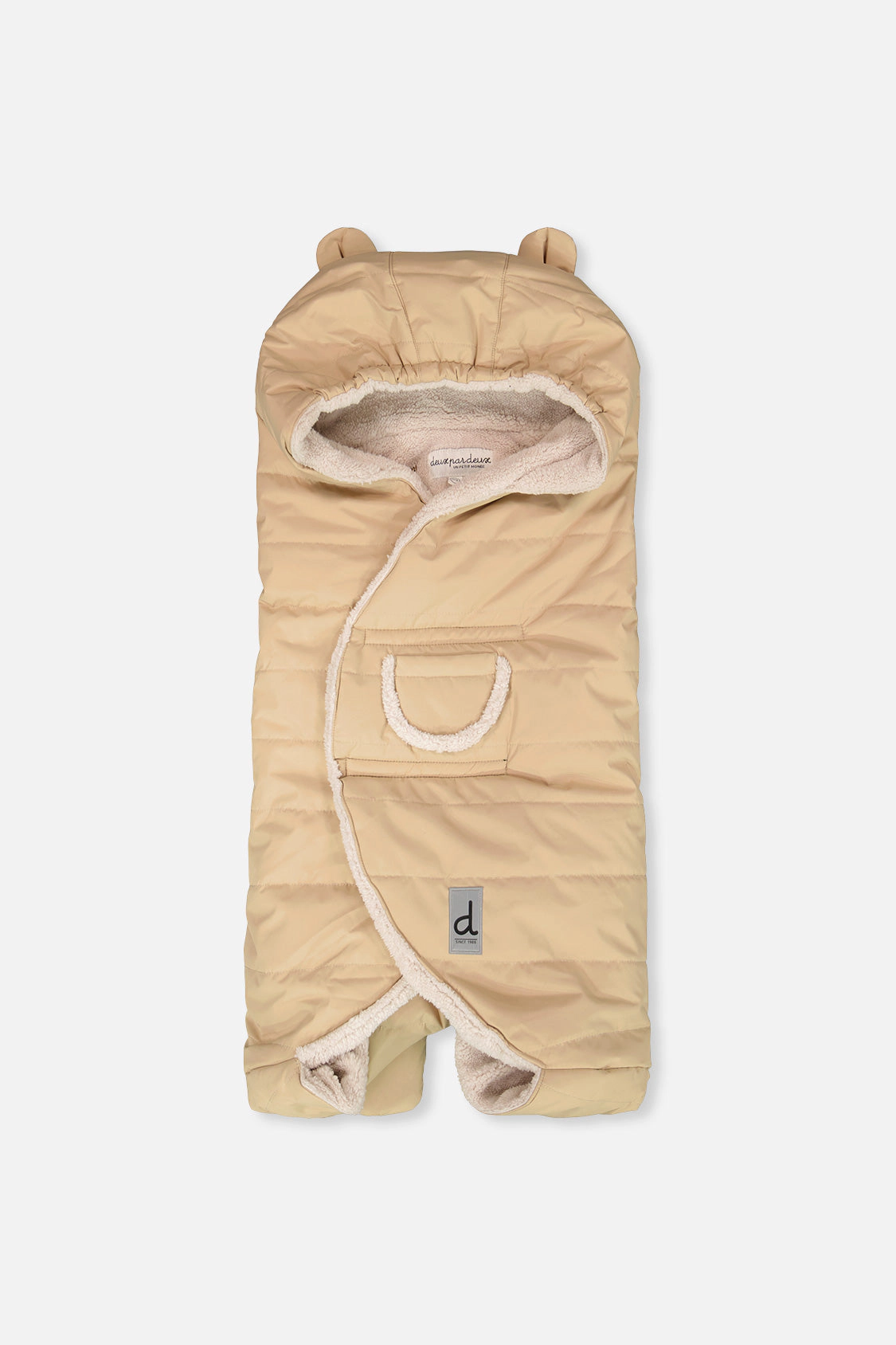 Deux par Unisex Quilted Nido Wrap with Bear-Ear Hood for Bassinet, Car Seats and Strollers