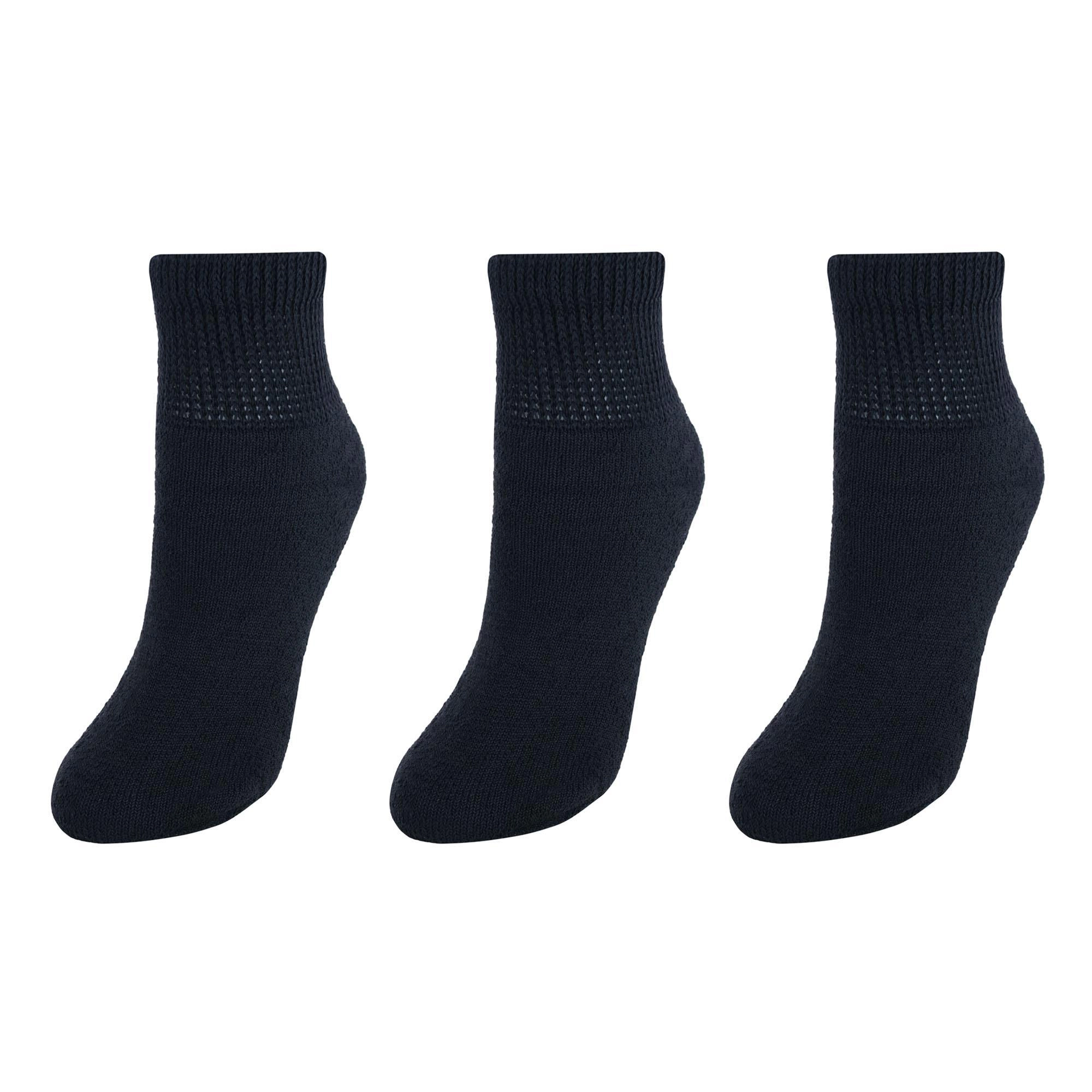 CTM Women's Diabetic Ankle Socks (3 Pair Pack)