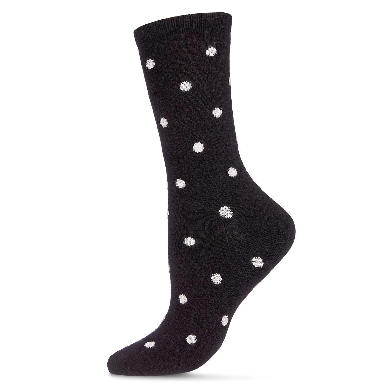 MeMoi Women's Pretty Polka Dots Cashmere Blend Crew Socks
