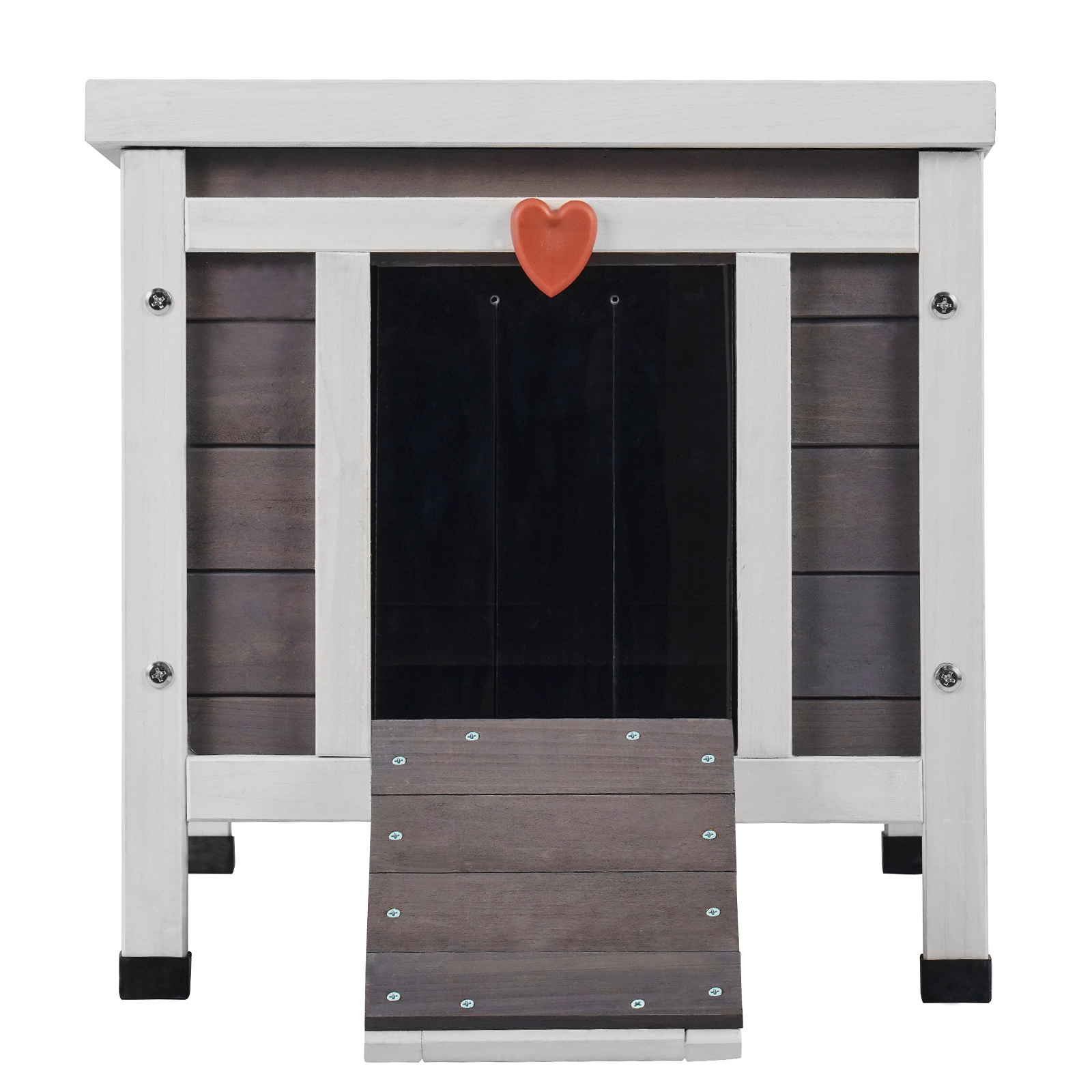HONGGE Outdoor Cat House Weatherproof Feral Cat Shelter for Multiple Cats Outdoor Wooden Cat Rabbit House with