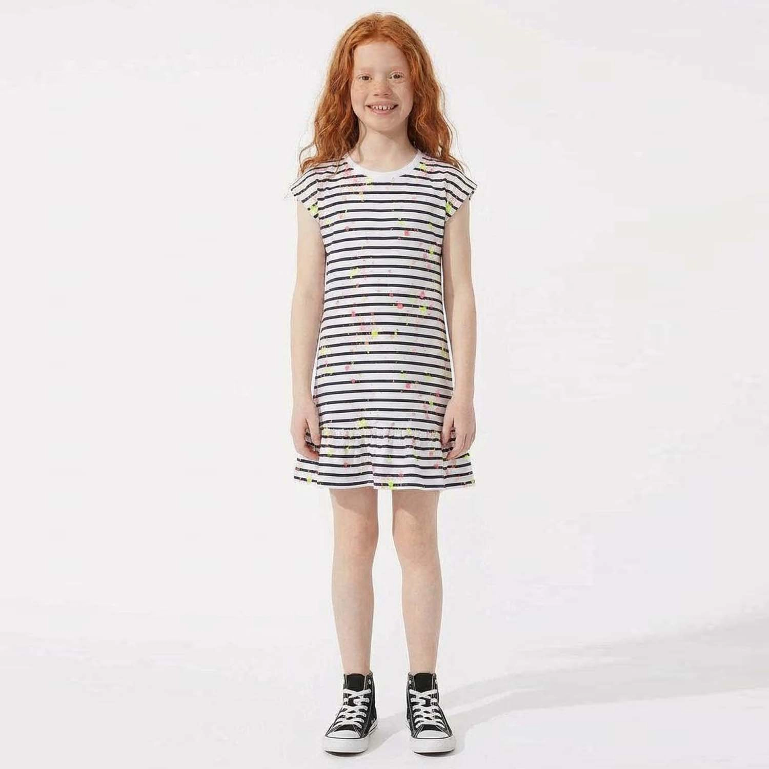 Rockets of Awesome Drop Ruffle Splatter Dress for Girls