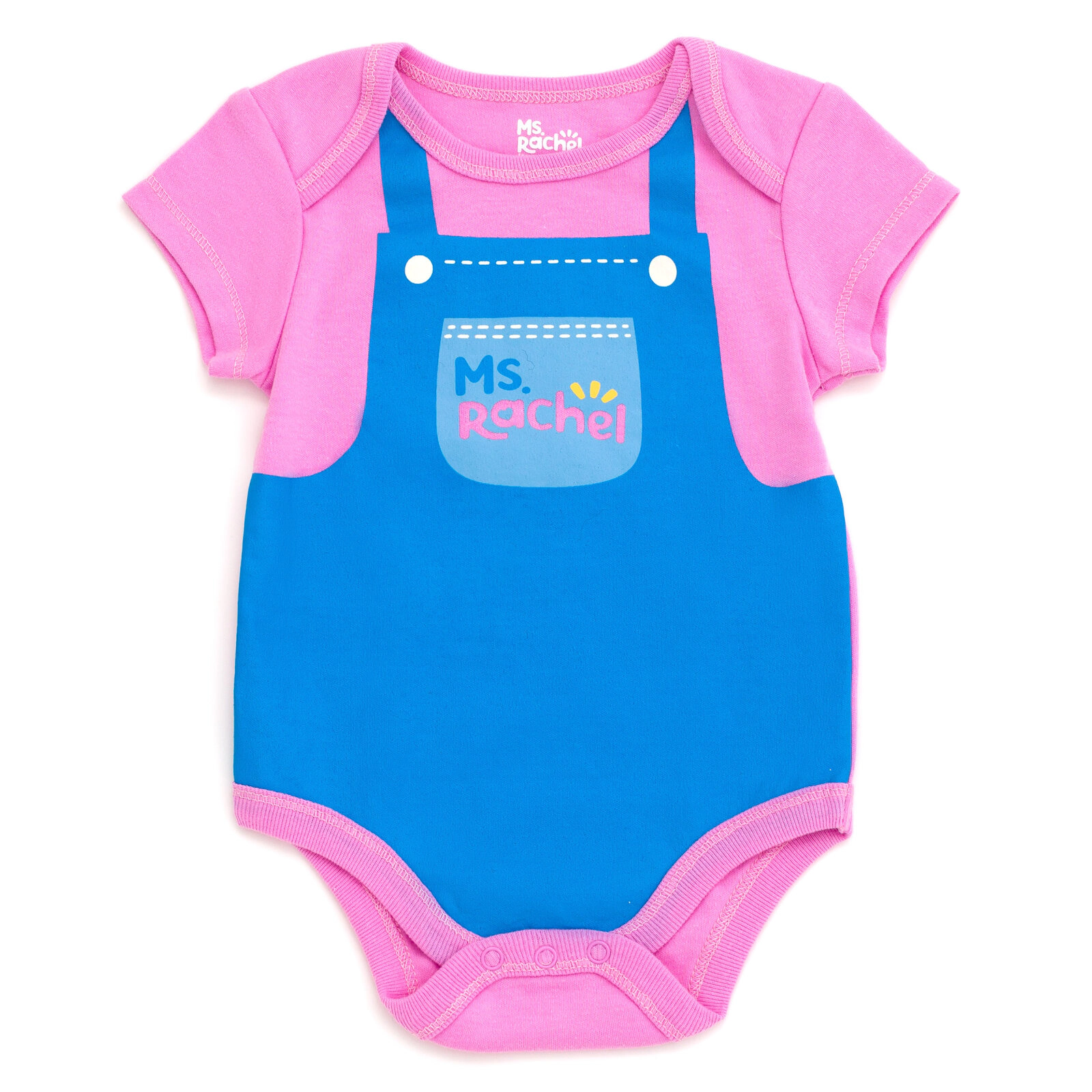 Ms. Rachel Baby Girls' 3-Pack Short Sleeve One Piece Bodysuits