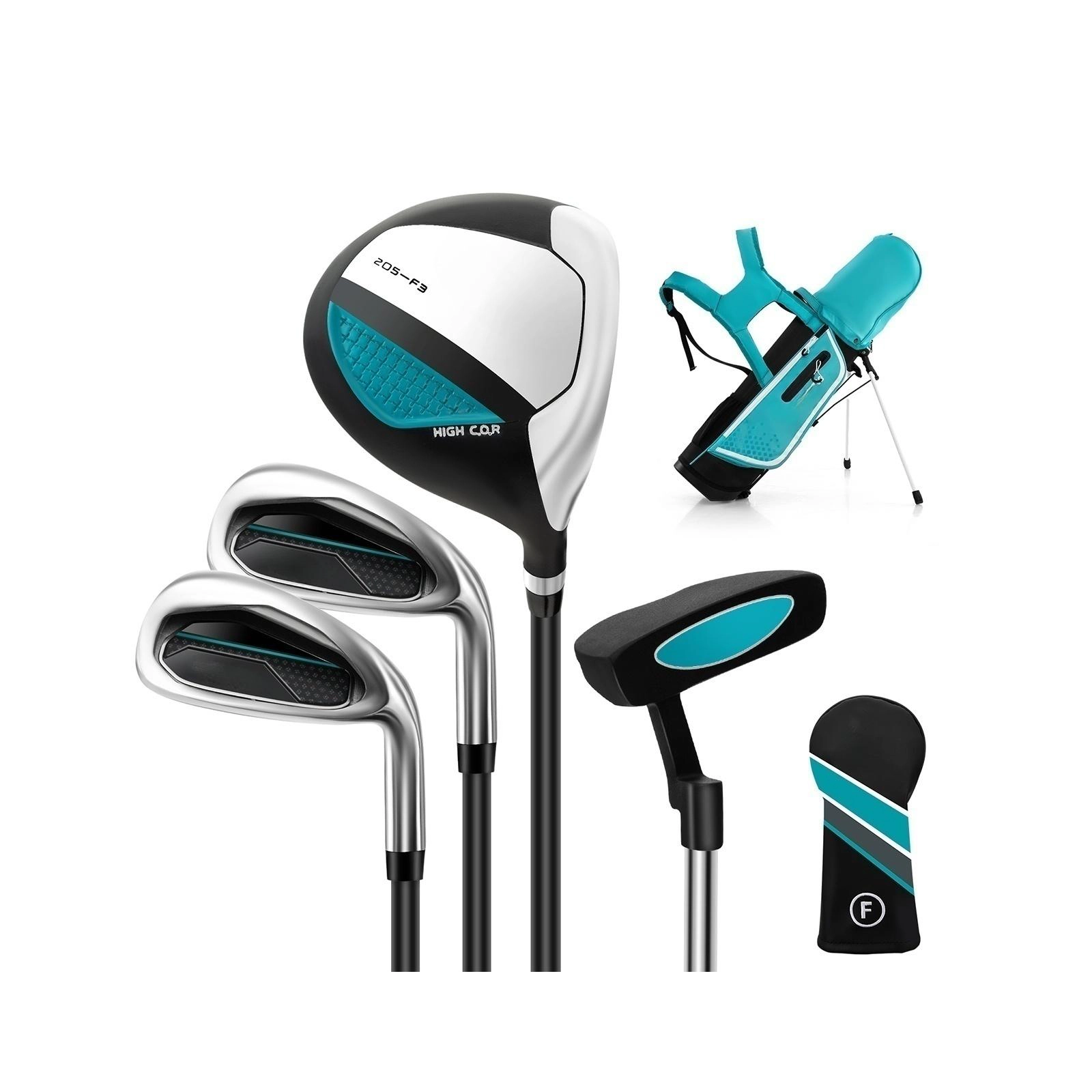 SUGIFT Rain Hood and 4-Divider Bag Junior Complete Golf Club Set Right Hand