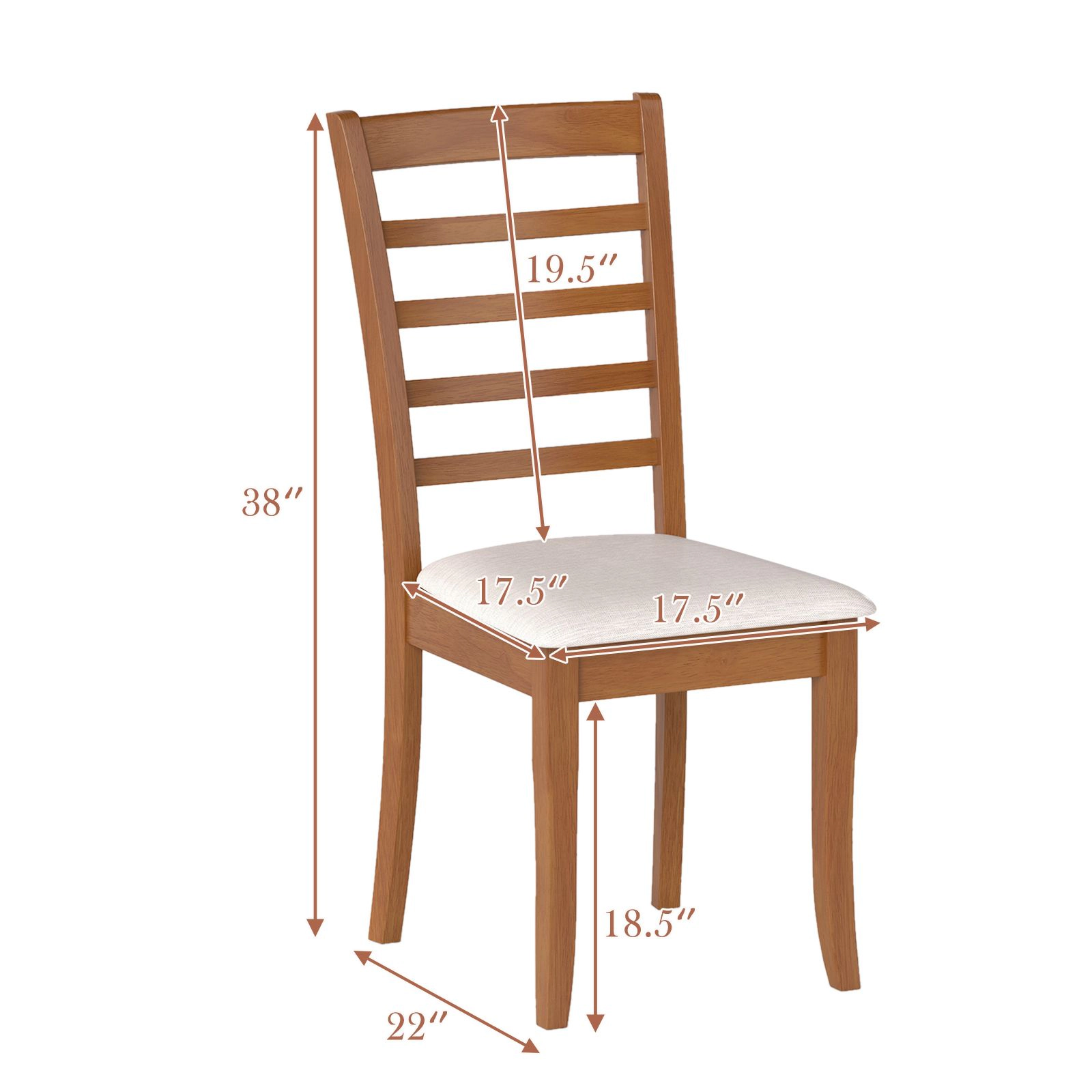 SlickBlue Slat Back Dining Chairs Set of 2 with Wood Frame