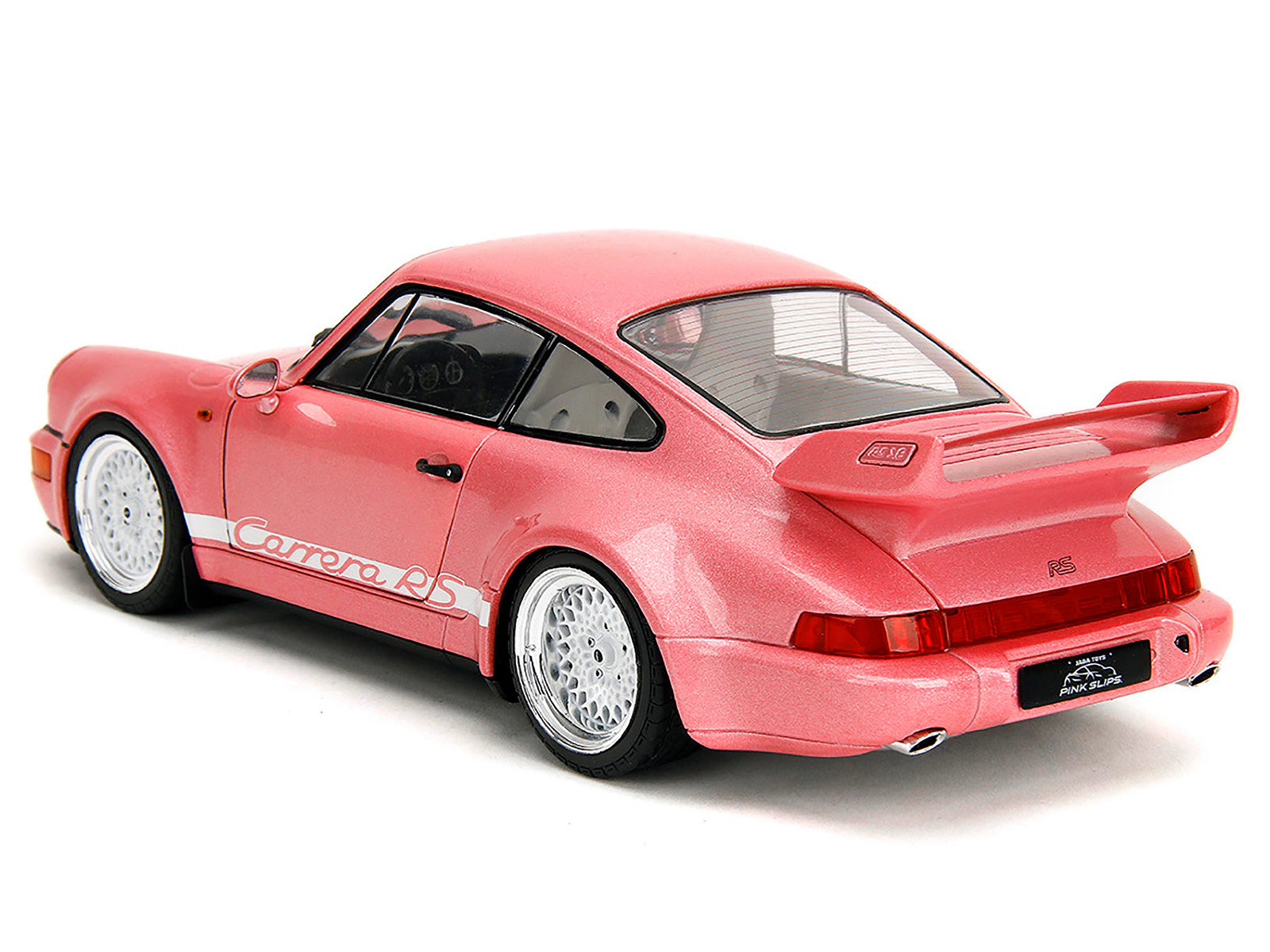 Jada Porsche 911 Carrera RS (964) Pink Metallic with White Stripes "Pink Slips" Series 1/18 Diecast Model Car by Jada