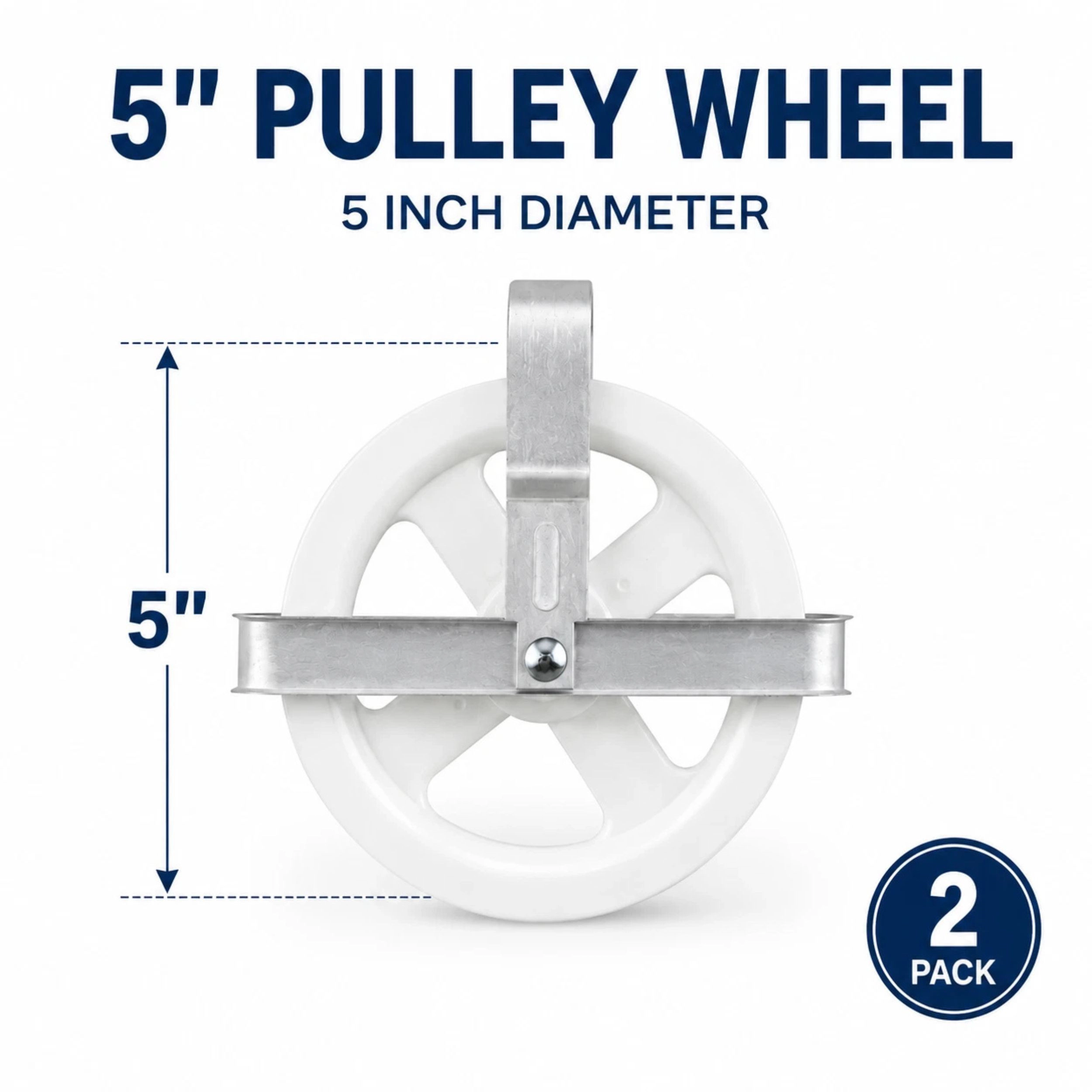 Home Collection Pack of 2,  5" Clothesline Pulleys Weather-Resistant