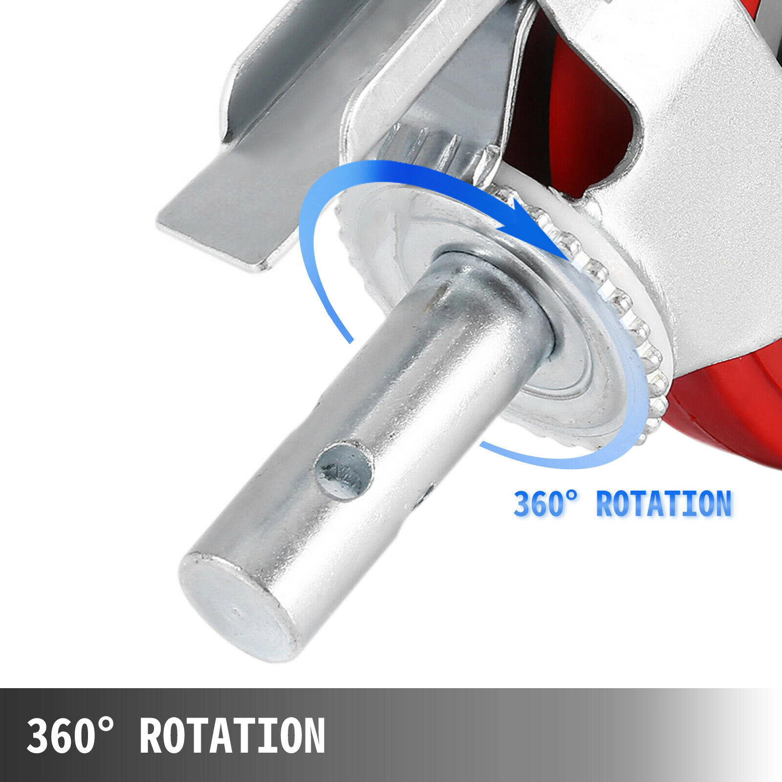 HONGGE 8-Inch Red Scaffolding Caster Wheels, Set of 4, Locking Stem Casters, 800 lbs Per Wheel