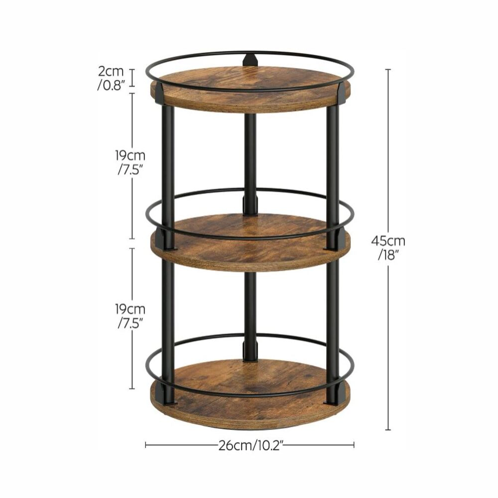 Toynee Starks Unisex 3 Tier Rotating Lazy Susan Spice Rack Organizer