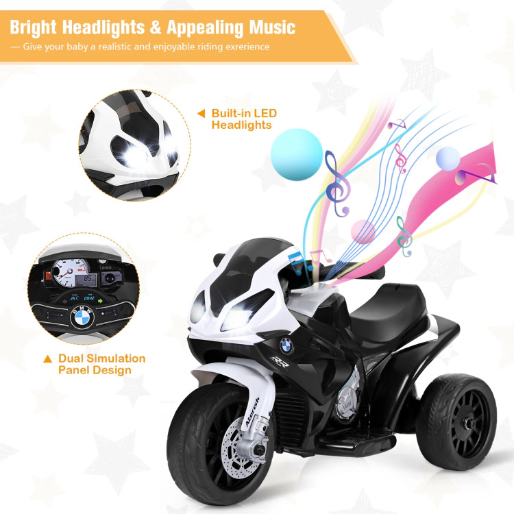 Hivvago 6V Kids 3 Wheels Riding BMW Licensed Electric Motorcycle