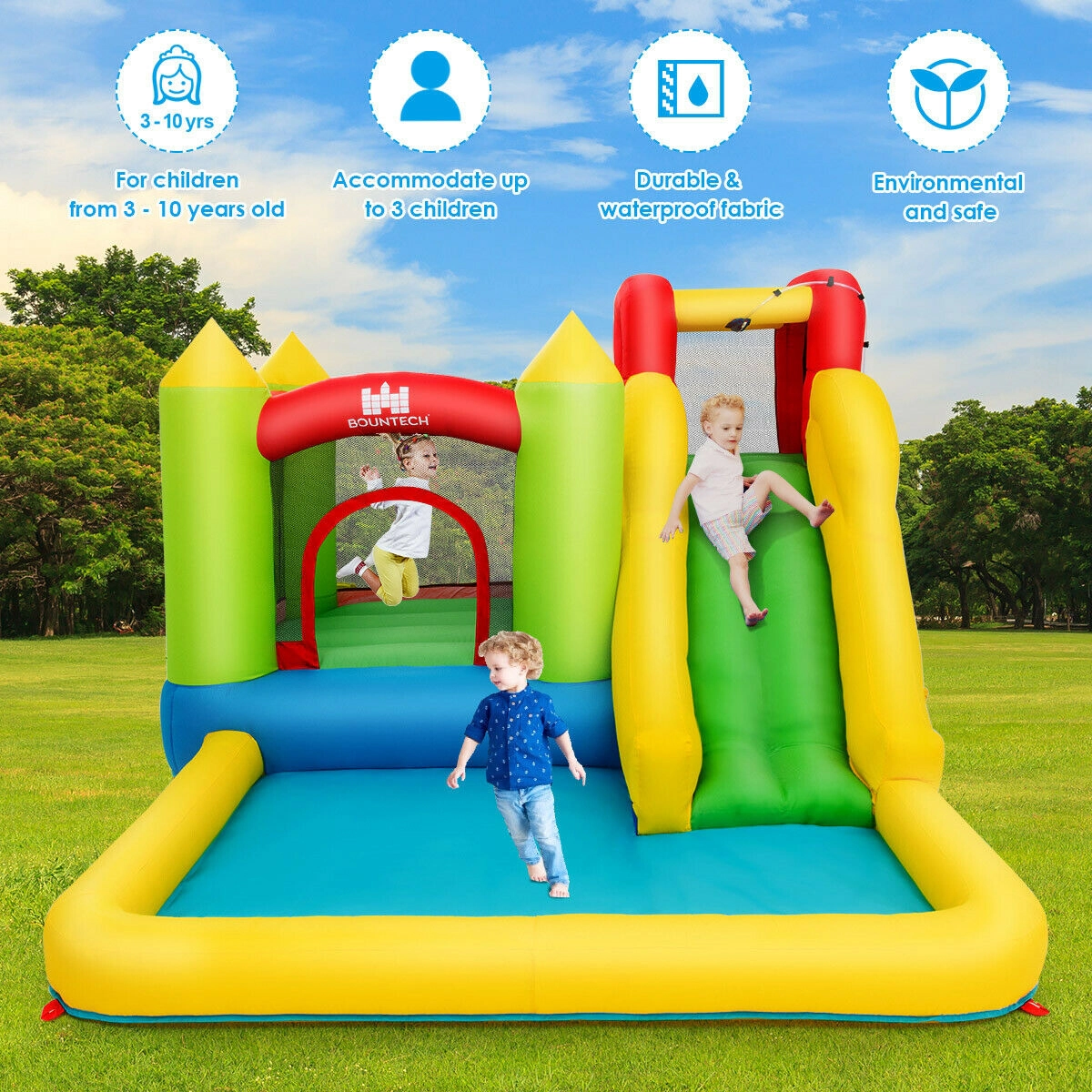 Hivvago Inflatable Bounce House Water Slide Jump Bouncer without Blower