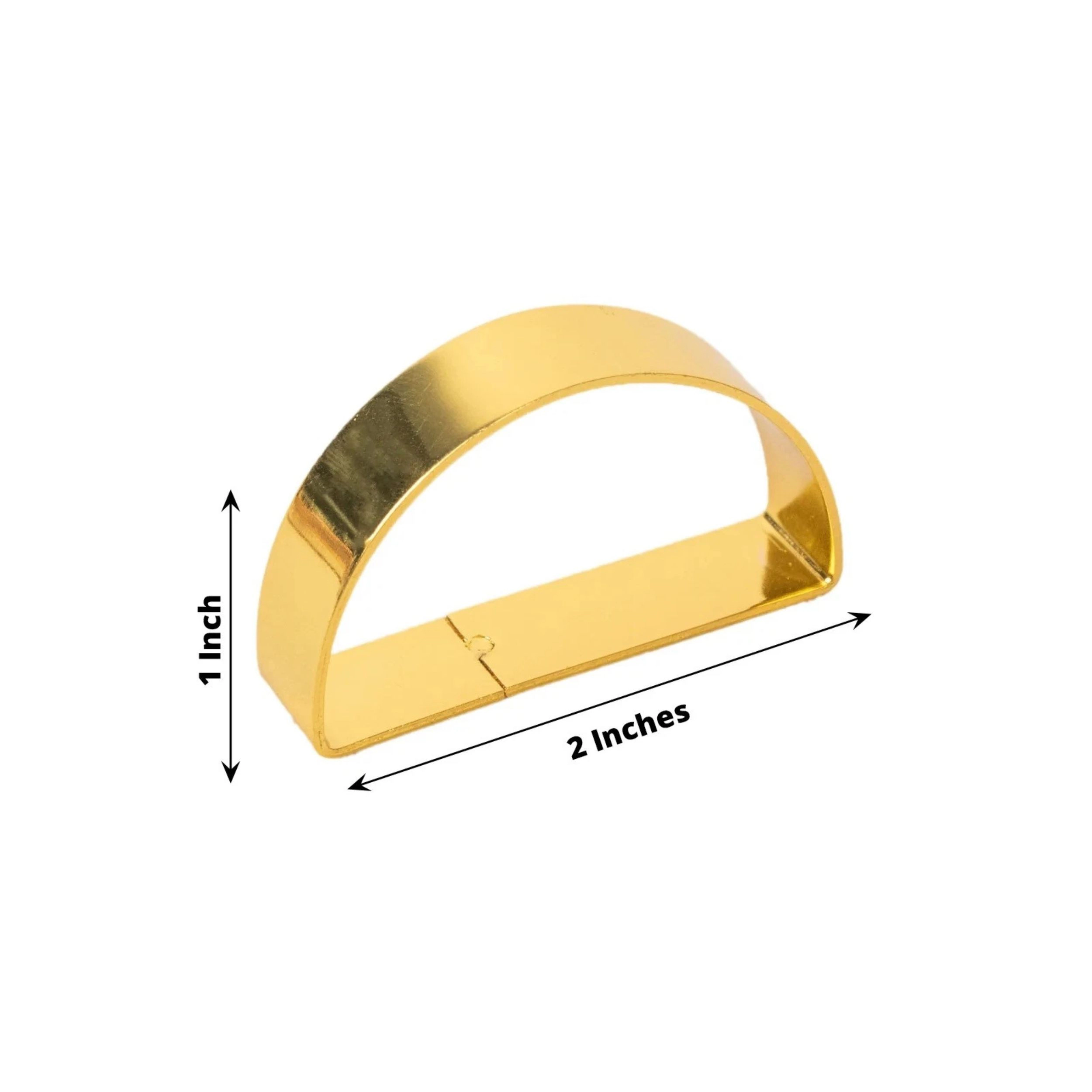 Home Collection Set of 4 2-Inch Semicircle Metal Napkin Rings