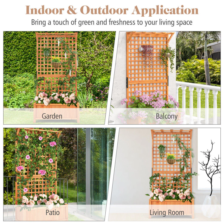 Hivvago Raised Garden Bed with Trellis and Hanging Roof
