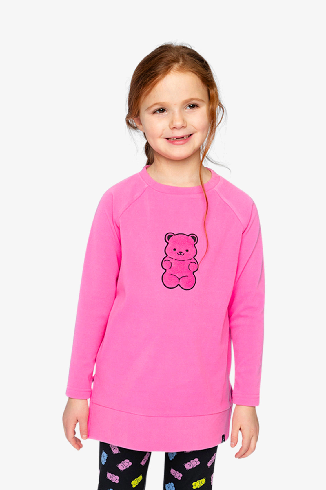 Deux par Girls Gummy Bear Appliqué Raglan Sleeve Tunic