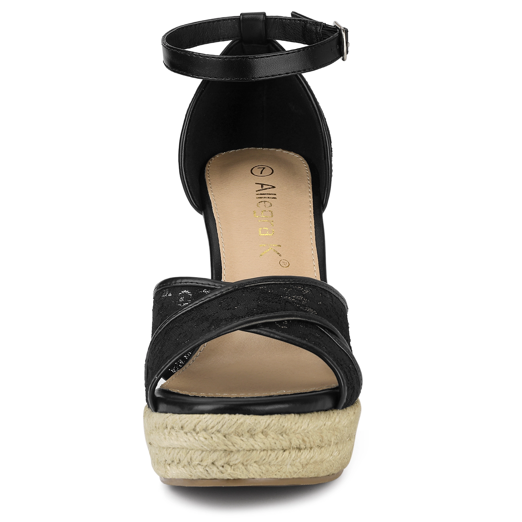 BLISSFUL STEP Women's Lace Espadrilles Wedge Sandals
