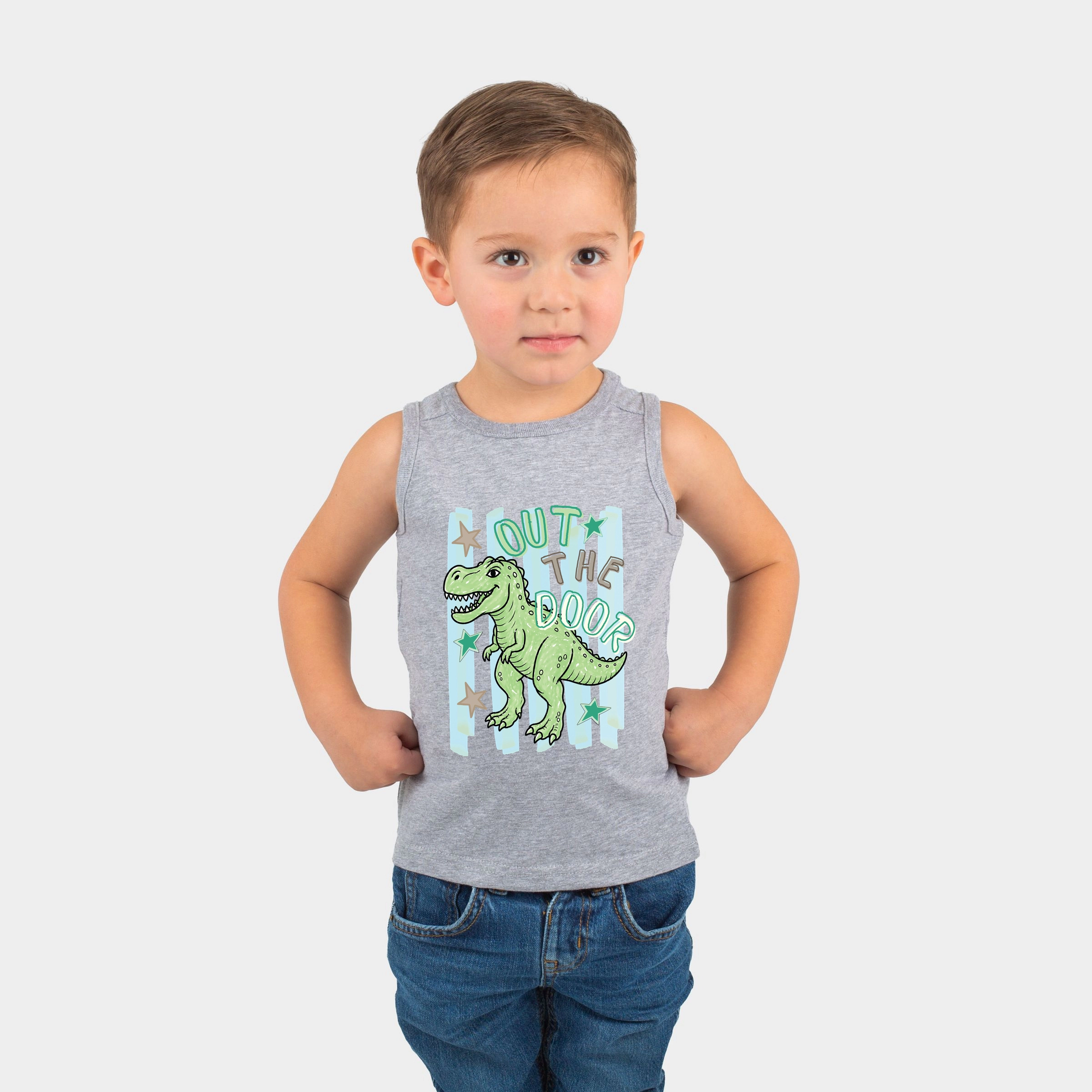 The Juniper Shop - Toddler Graphic Tank Out Door Dinosaur