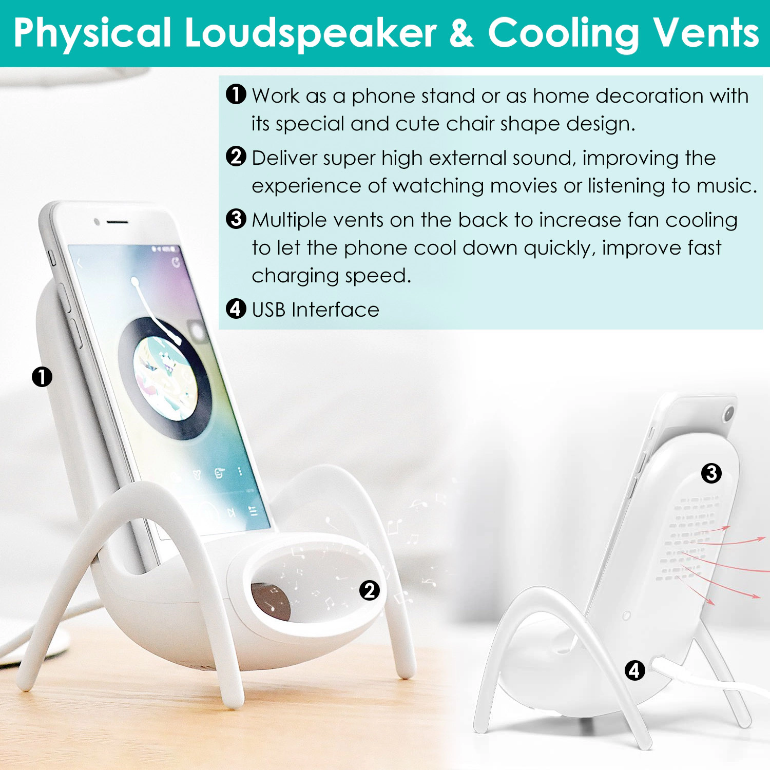 GBruno Wireless Charging Mini Chair Phone Stand