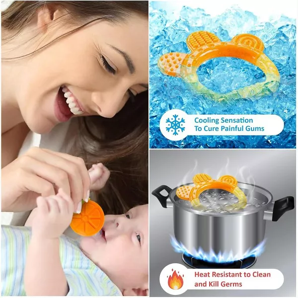 Sperric Teethers for Babies 0-6 Months - Newborn Infant Baby Chew Teething Toys Freezer Safe Silicone Teether