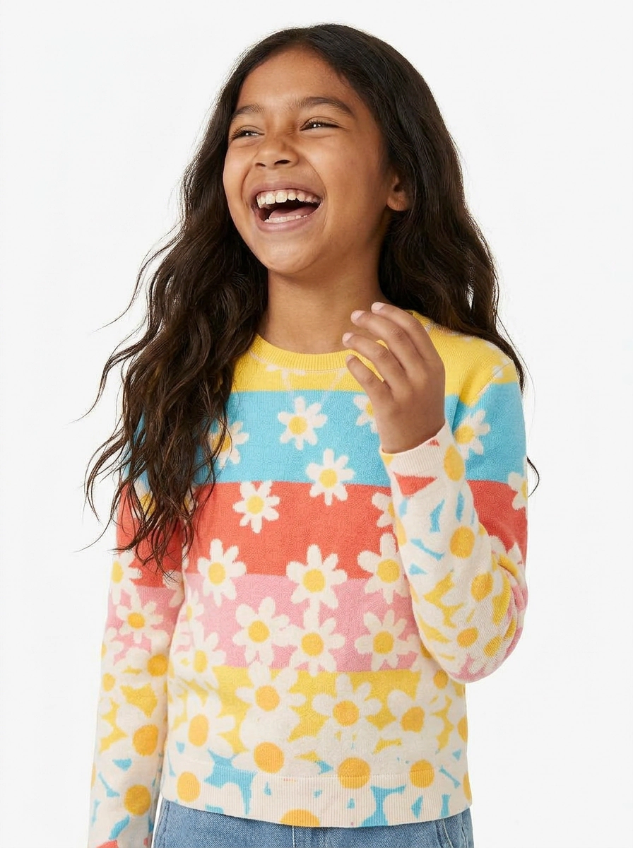 Rockets of Awesome Daisy Rainbow Crazysoft Crew for Girls