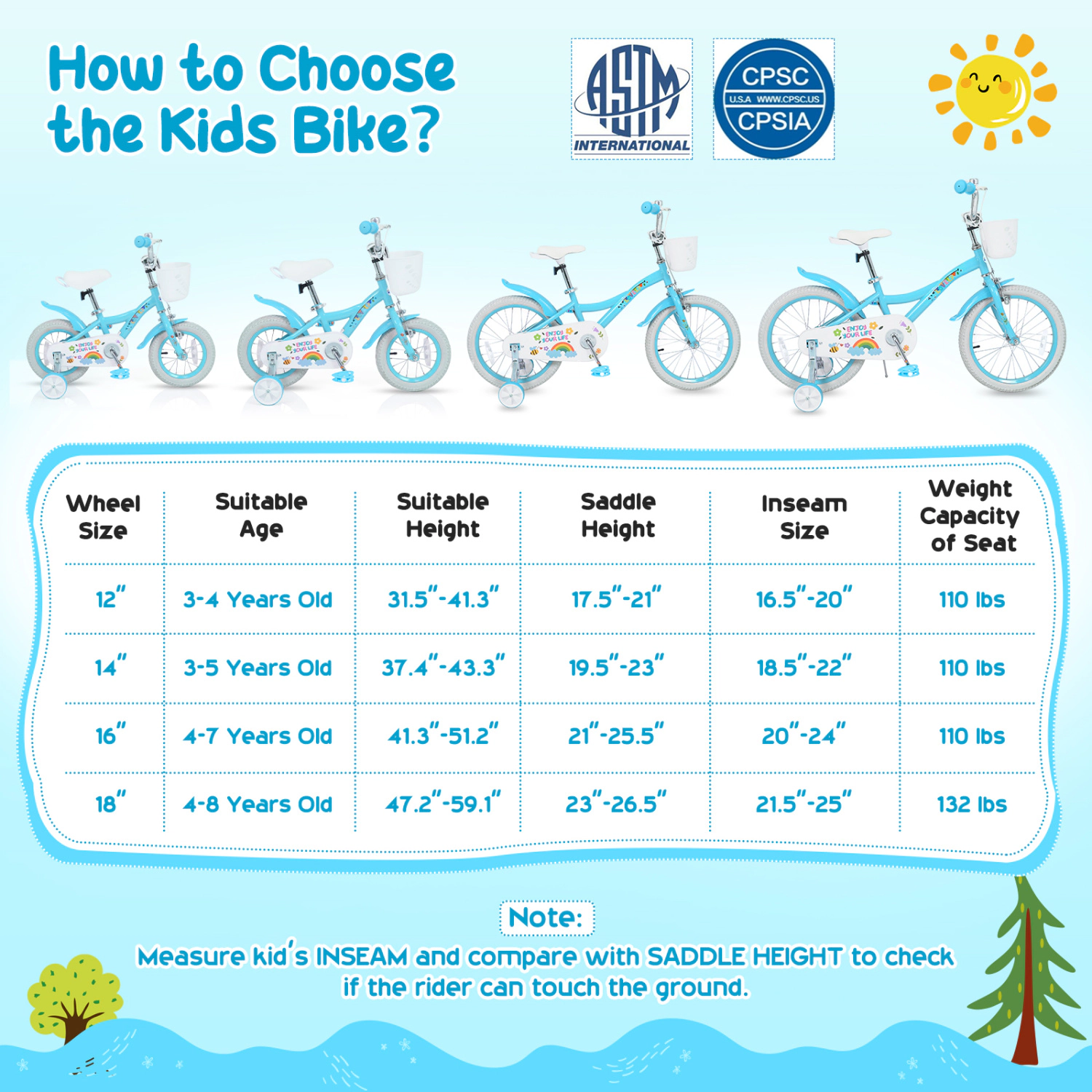 LJG Girls Bike for 4-8 Years Old with Basket
