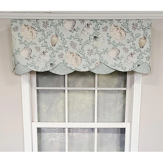 RLF Home Luxurious Modern Design Classic Windamar Petticoat Style Window Valance 50" x 15" Sea Glass