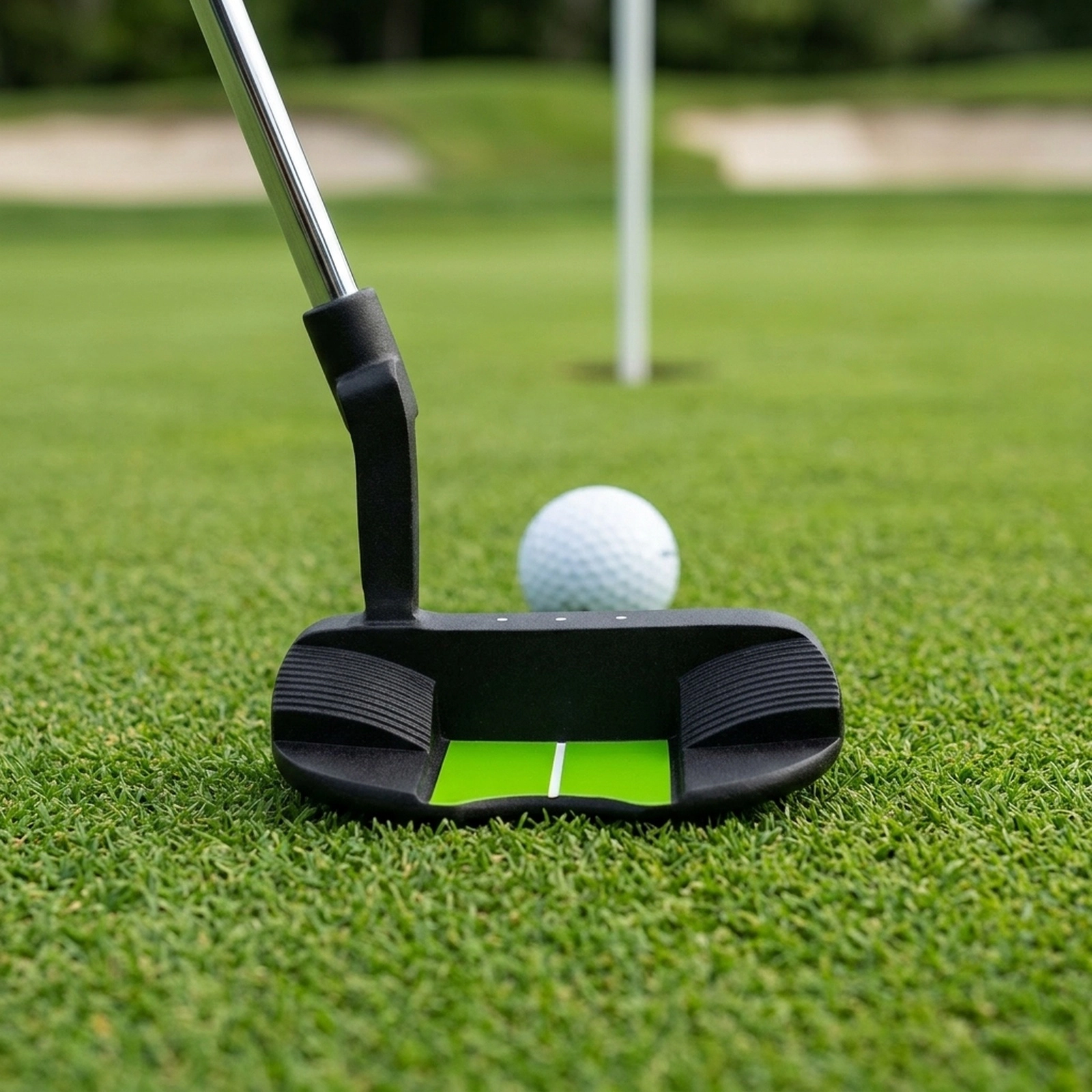 27-in Kids Putter for Ages 8-10 Zinc Alloy Mallet Head Low Center of Gravity Alignment Line Right Handed Green