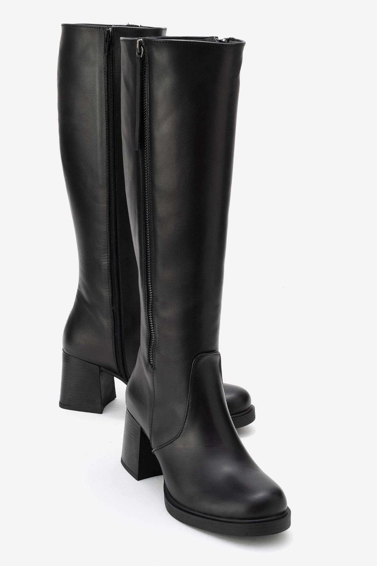 Forever & Always Womens Lensa Leather Block Heel Boot
