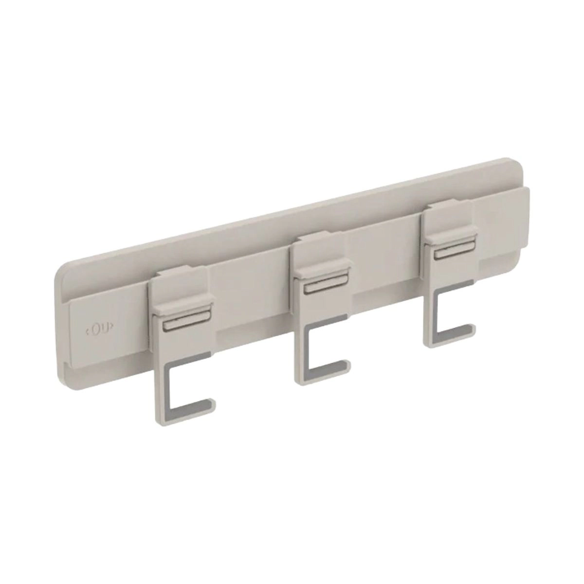 OU Wall Mounted Broom & Mop Holder, Self Adhesive w/ 3 Adjustable Anti slip Silicone Grip Hooks, for Laundry & Kitchen