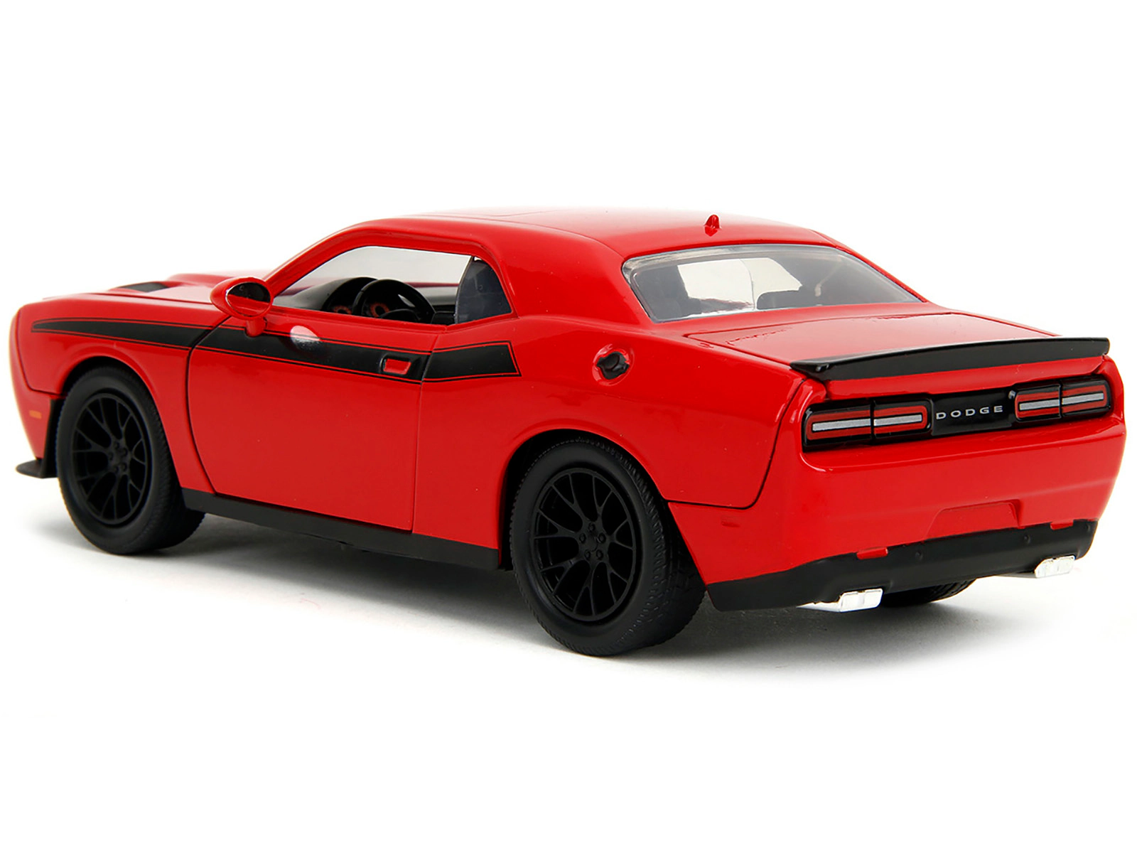 Jada 2015 Dodge Challenger Red with Black Stripes and Glenn Diecast Figure "The Walking Dead" (2010-2022) TV