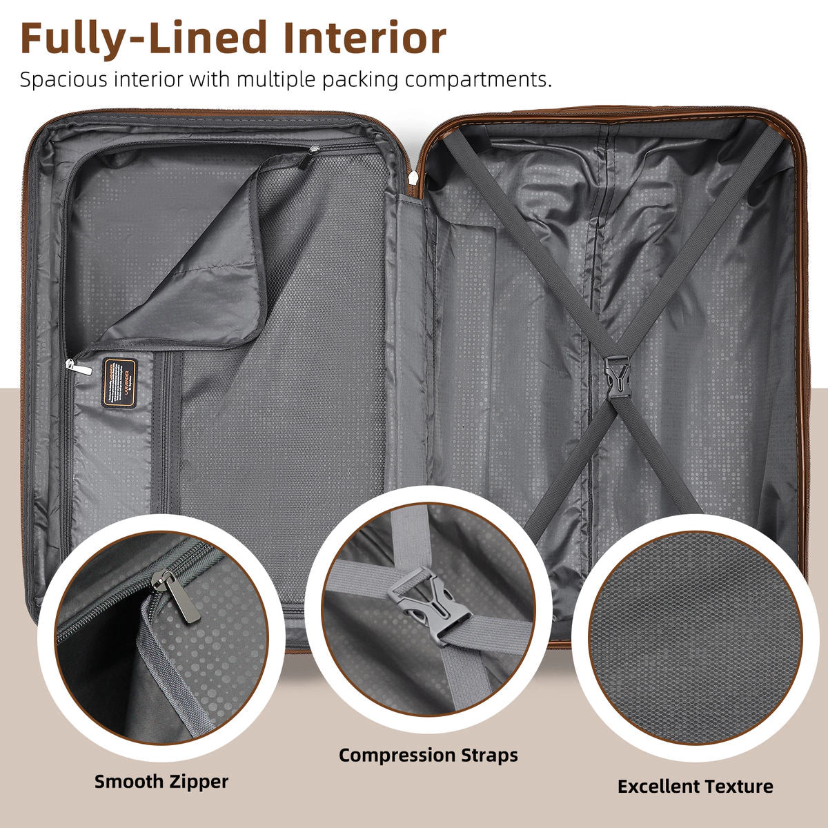 Larvender 6 Piece Luggage Set with Spinner Wheels, Travel Duffle & Toiletry Bag