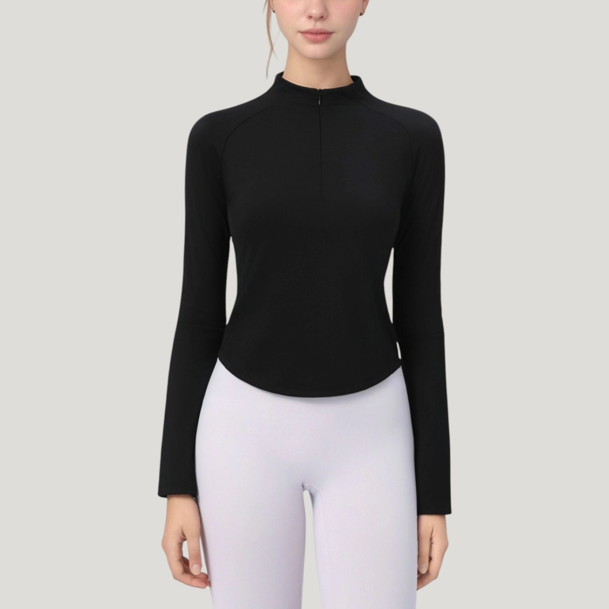 Anna-Kaci Women's Long Sleeve Active Top with Half-Zip Front and Slim Fit