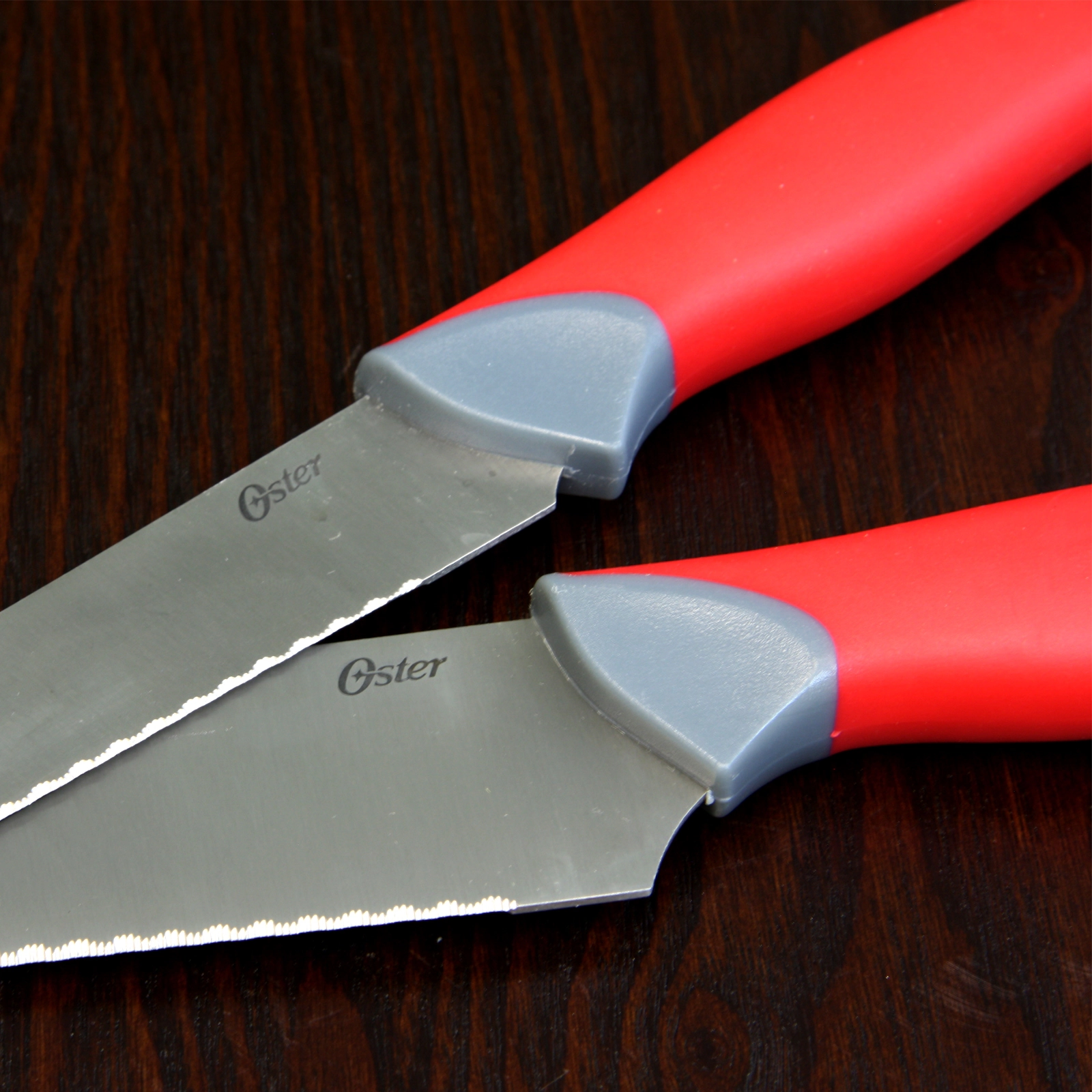 Oster Lindbergh 14 Piece Stainless Steel Blade Cutlery Set Red