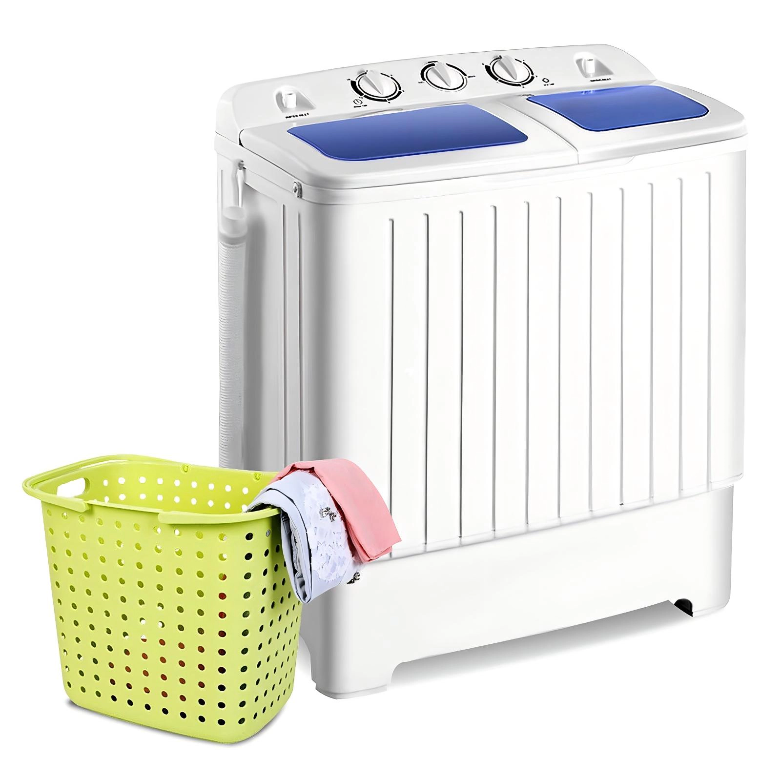SUGIFT White Twin Tub Portable Washing Machine with 12-lb Washer and 8-lb Spinner 25-in W 14-in D 28.5-in H