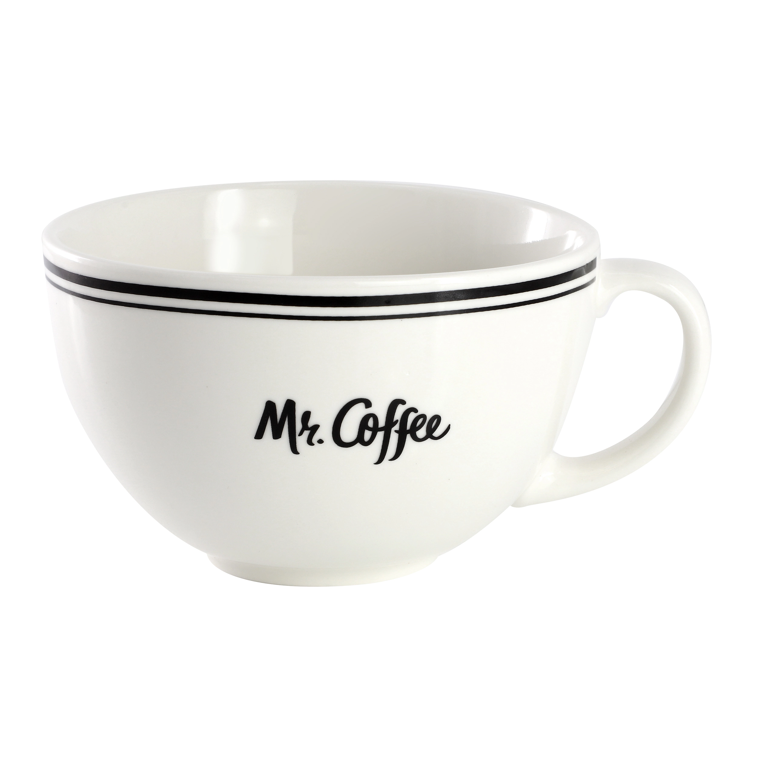 Mr. Coffee Downtown Diner 4 Piece 22 Ounce Fine Ceramic Mug Set in