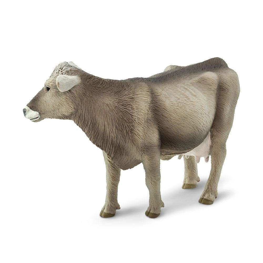 Safari Ltd. - Brown Swiss Cow Kids Toy Figure