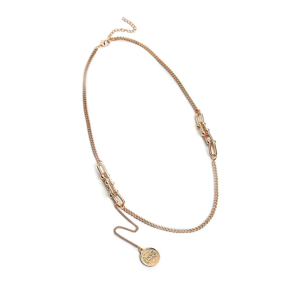 SOHI Women's Gold Link Chain Necklace