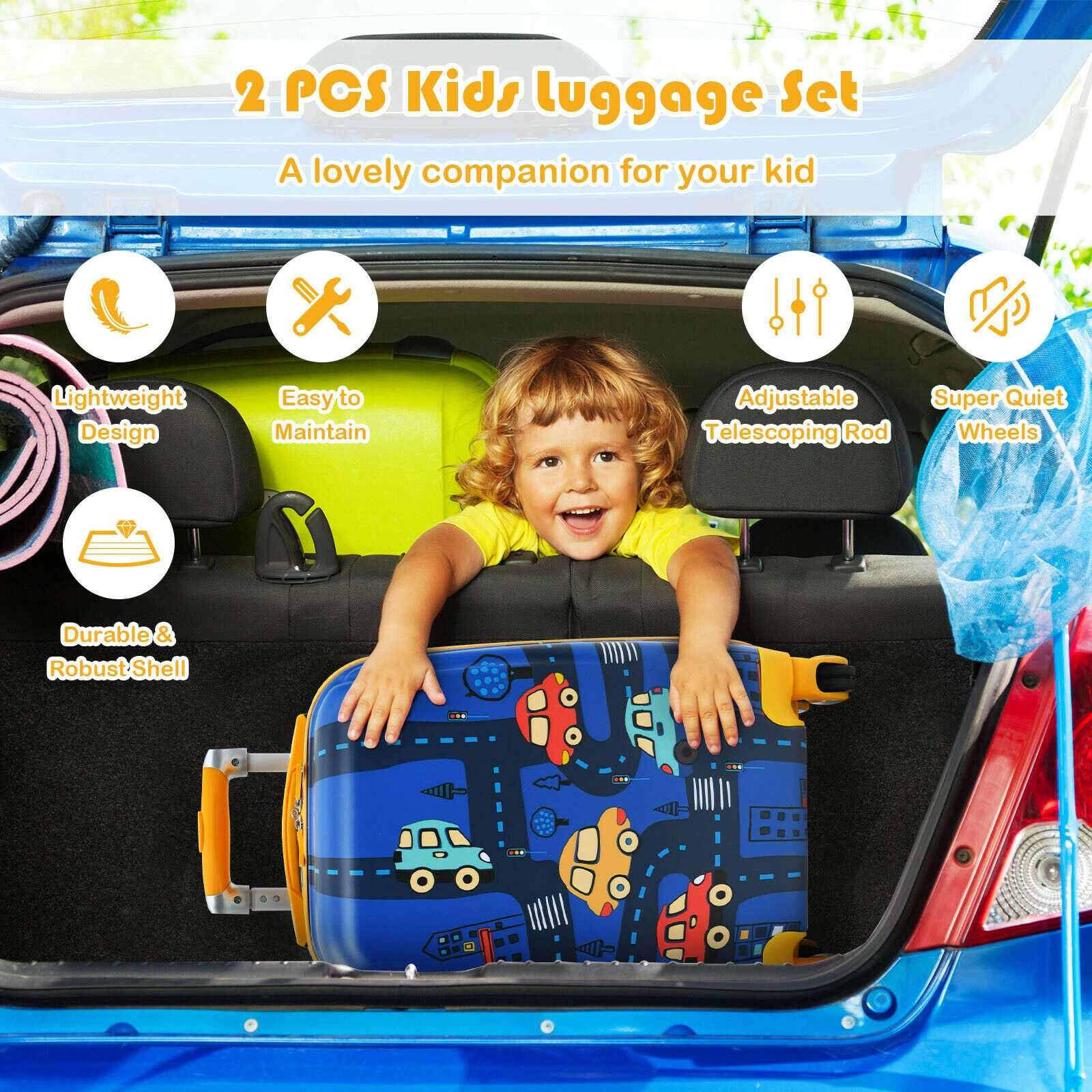 Hivvago Kids Suitcase and Backpack Set