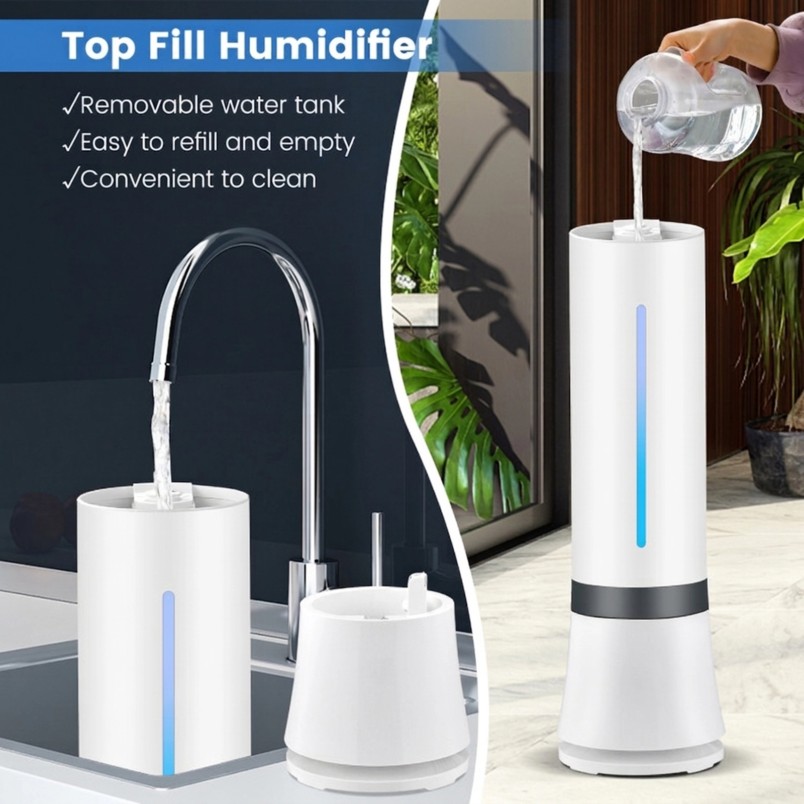 SUGIFT 9L Large Room Warm and Cool Mist Humidifier with Remote Control and 12-Hour Timer 540 Sq Ft Coverage White