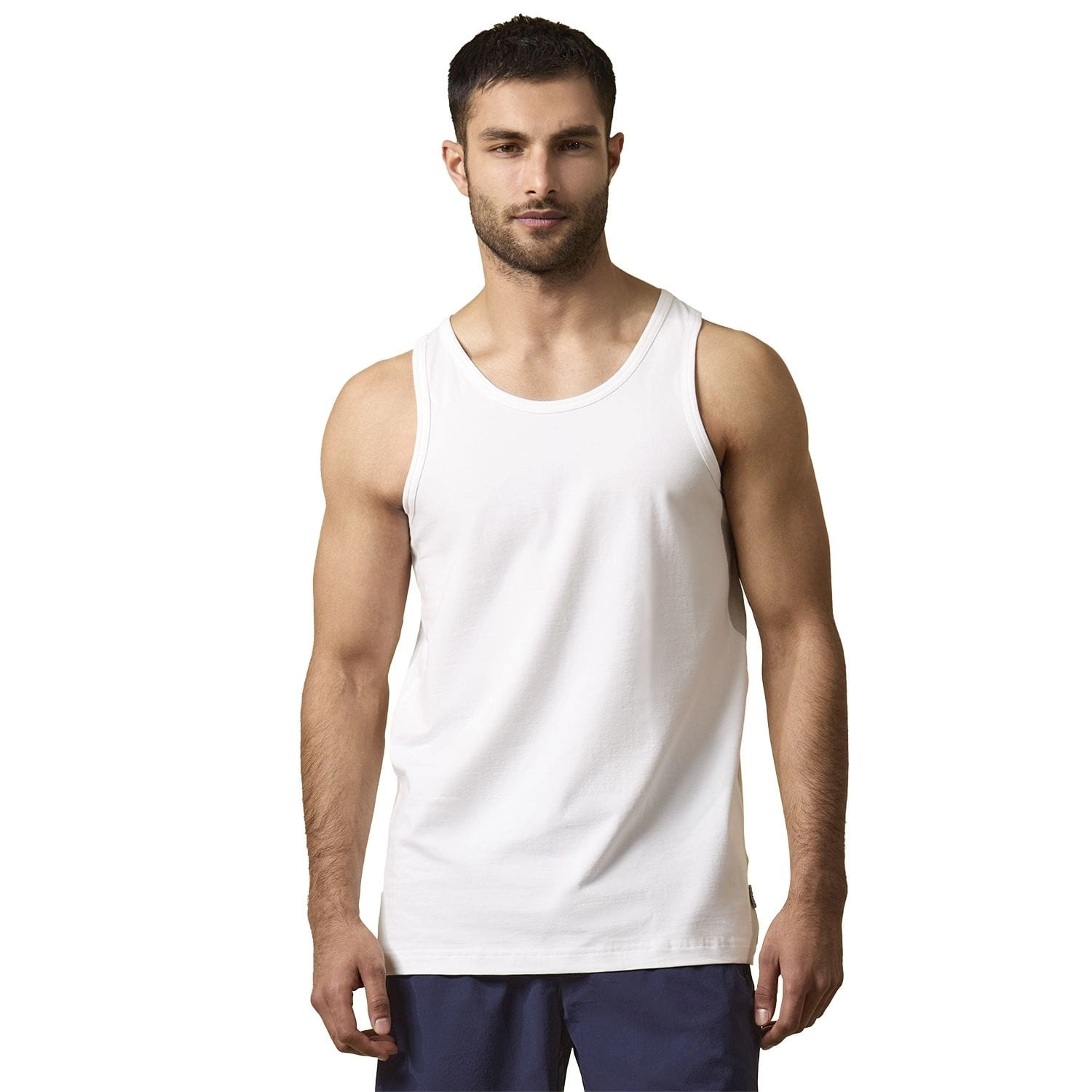 MeMoi 2 Pair Men's Sleeveless Cool Cotton Stretch Crewneck Tank Undershirts