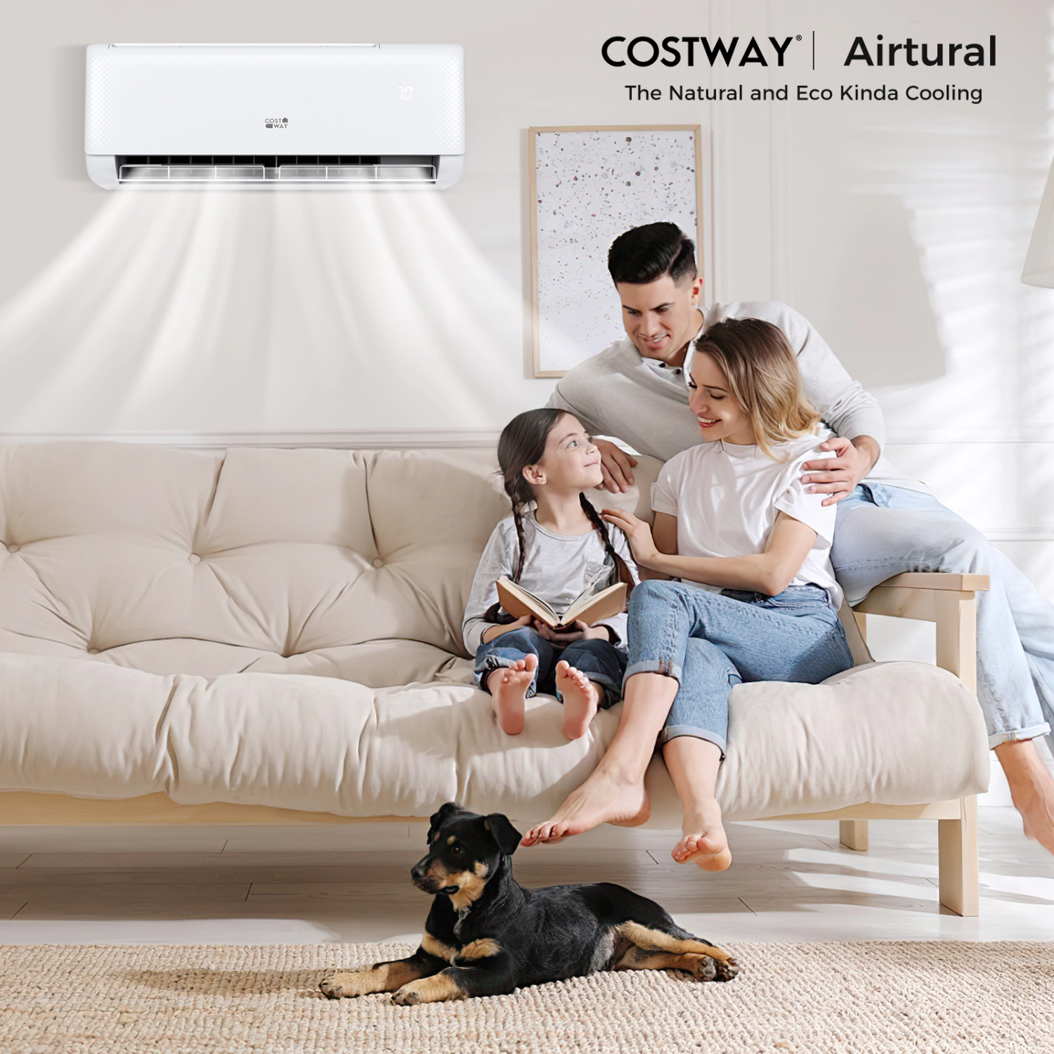 LJG Serie Airtural 12000 BTU 21 SEER2 208-230V Aire Acondicionado Split Sin Ductos Con Bomba De Calor
