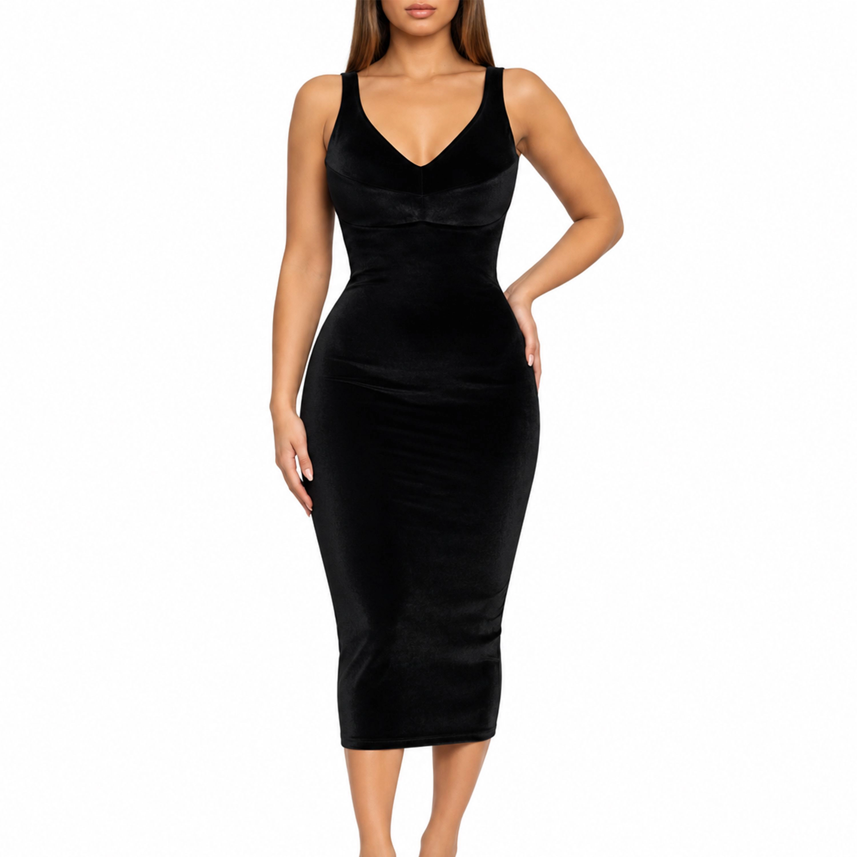 YAHAIRA Women's Velvet Dress Shaper Triple Tummy Layer