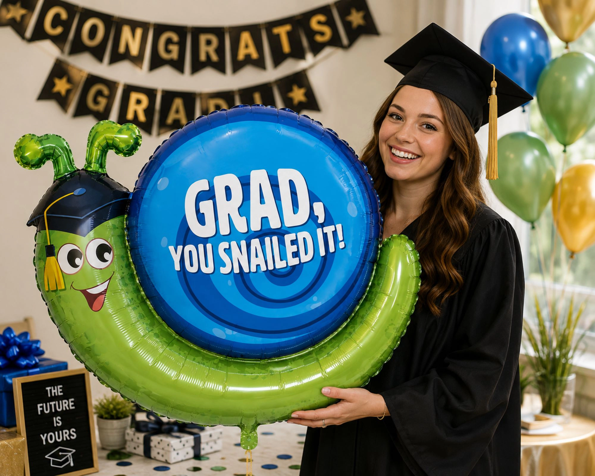 LoonBalloon You Snailed It Graduation Balloon 36 in